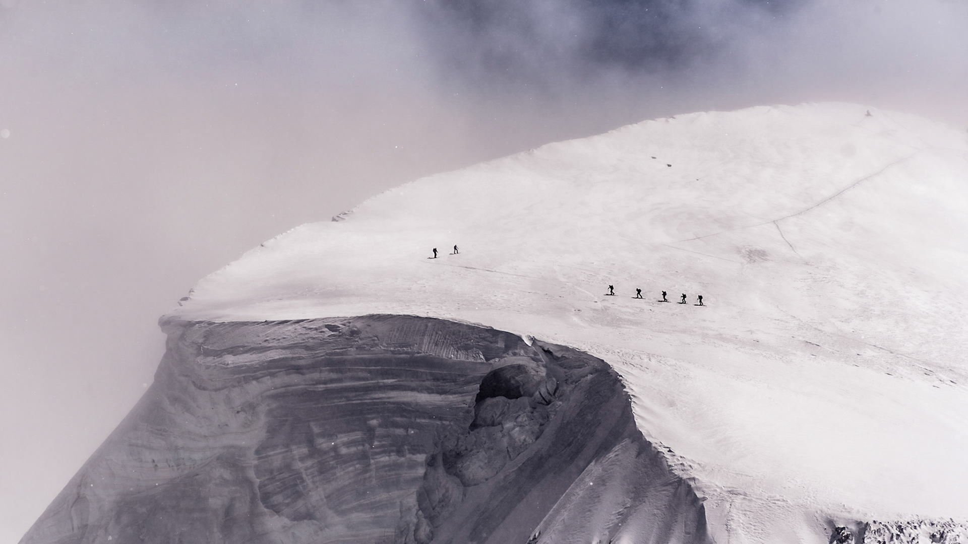 Tourengeher auf dem Breithorn