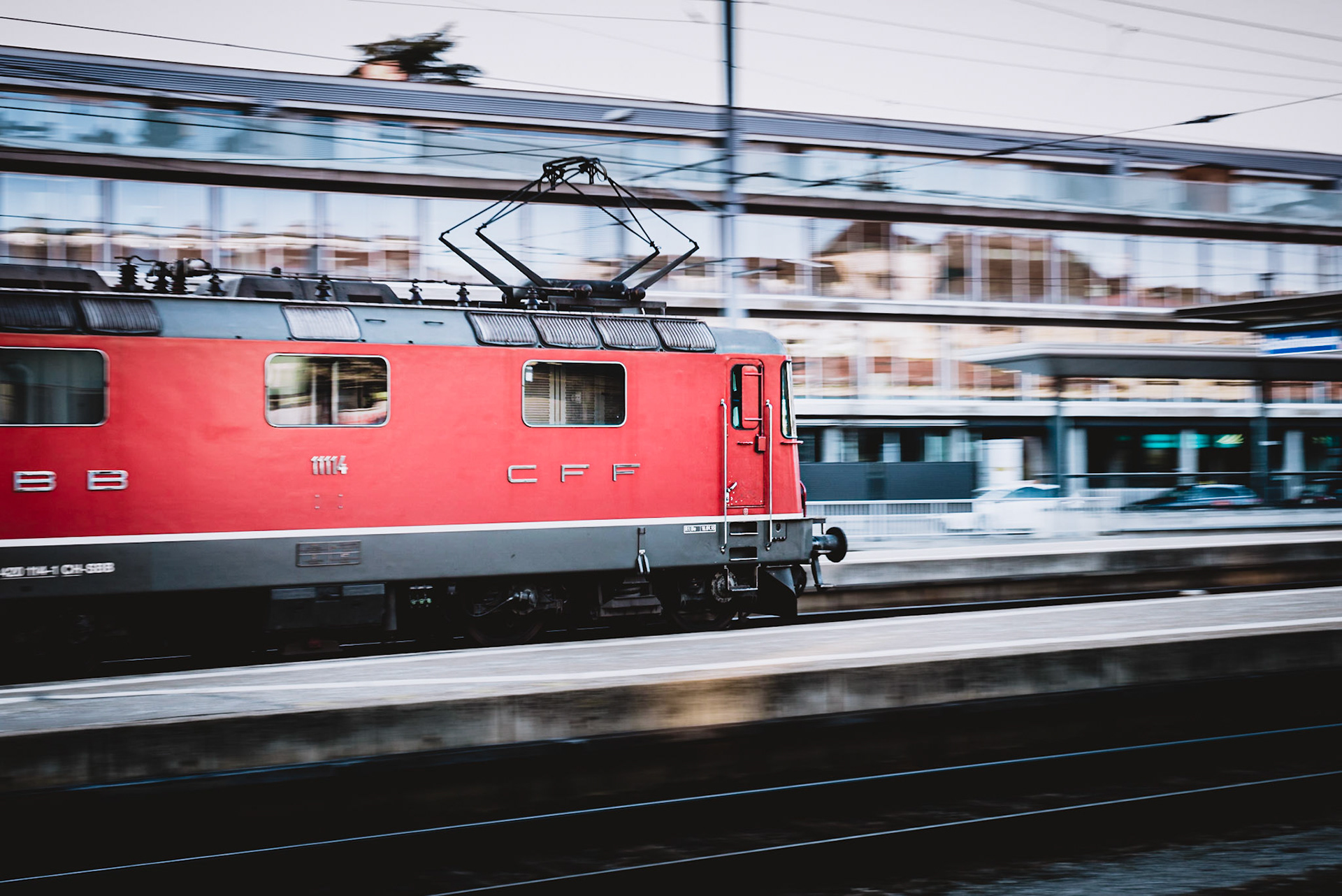A Swiss Engine approaching the Schaffhausen Station