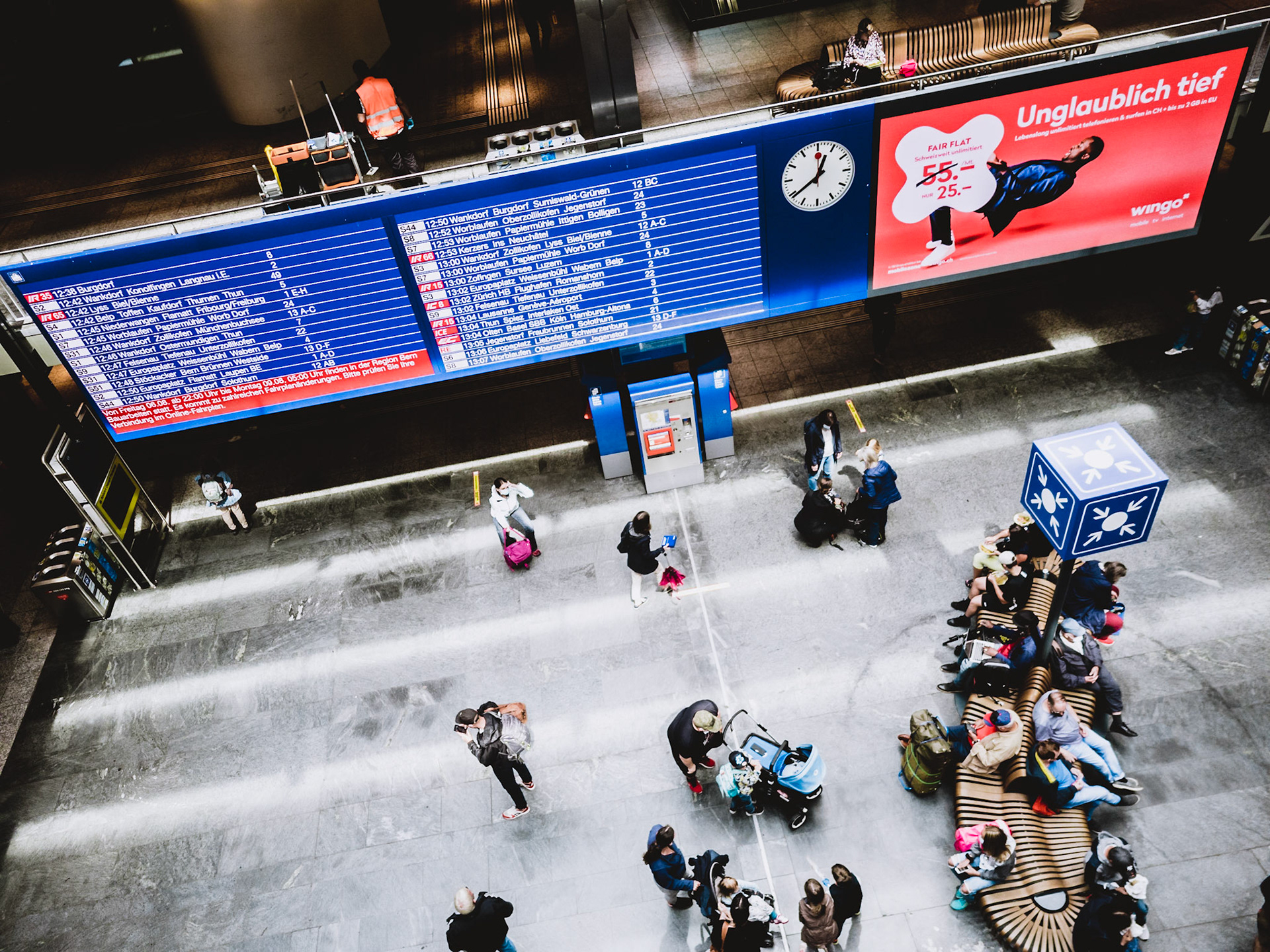 Departure Board at the Bern Station