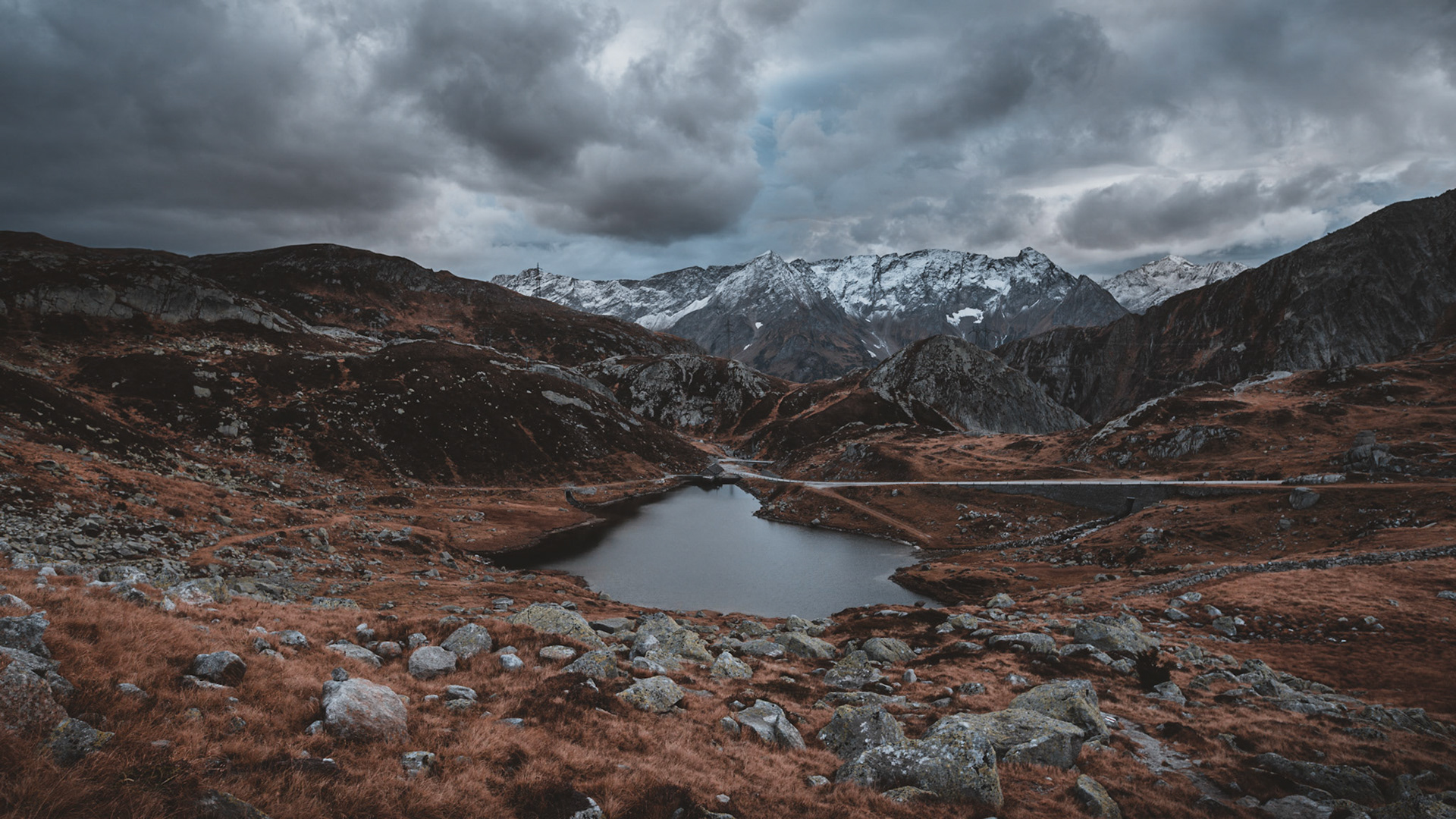 The Saint-Gotthard Massif is a mountain range in the Alps in Switzerland. The Gotthard Pass at 2,106 m is traversing the Saint-Gotthard Massif and connecting northern and southern Switzerland.