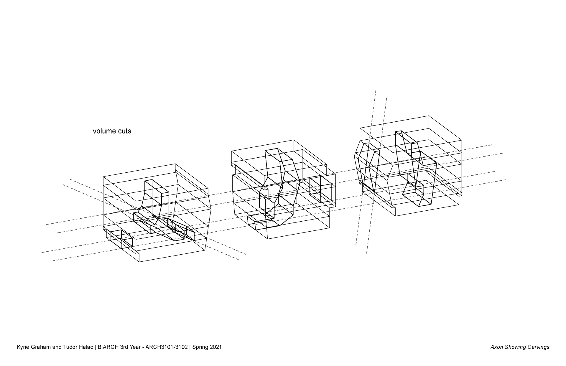 Studies of cuts through massing