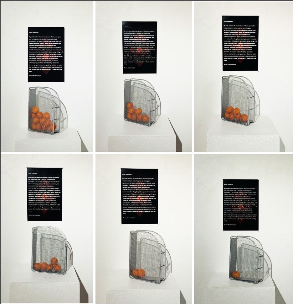 The Orange Pause, Living installation, 2026