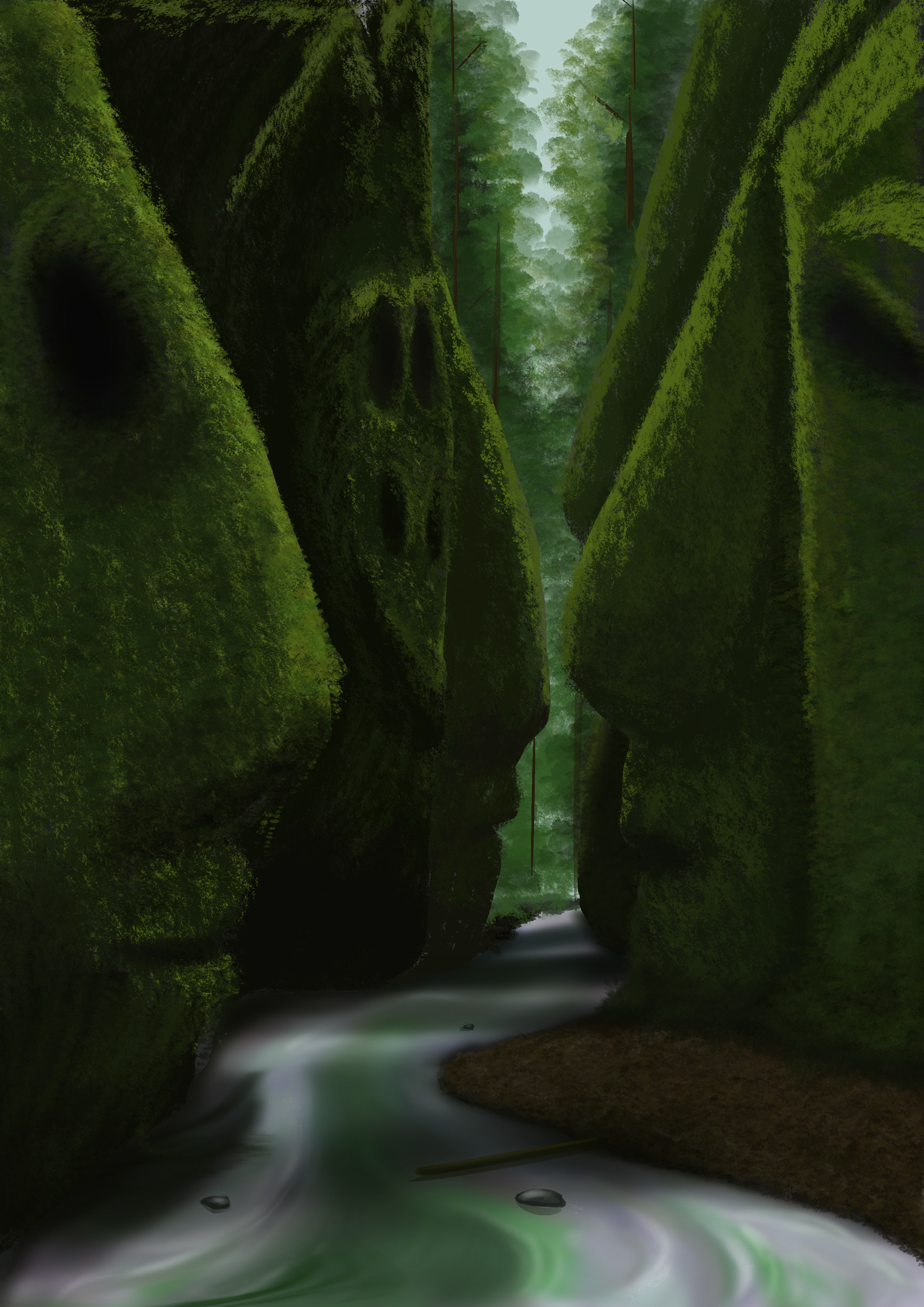 Mystery land, Digital paint, Adobe Photoshop, 2018