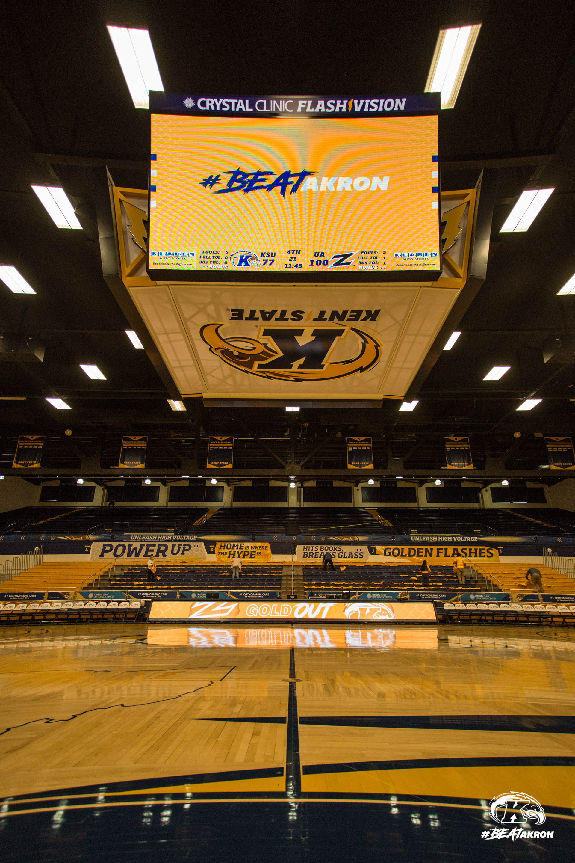 Custom motion graphics displayed on the M.A.C. Center's FlashVision