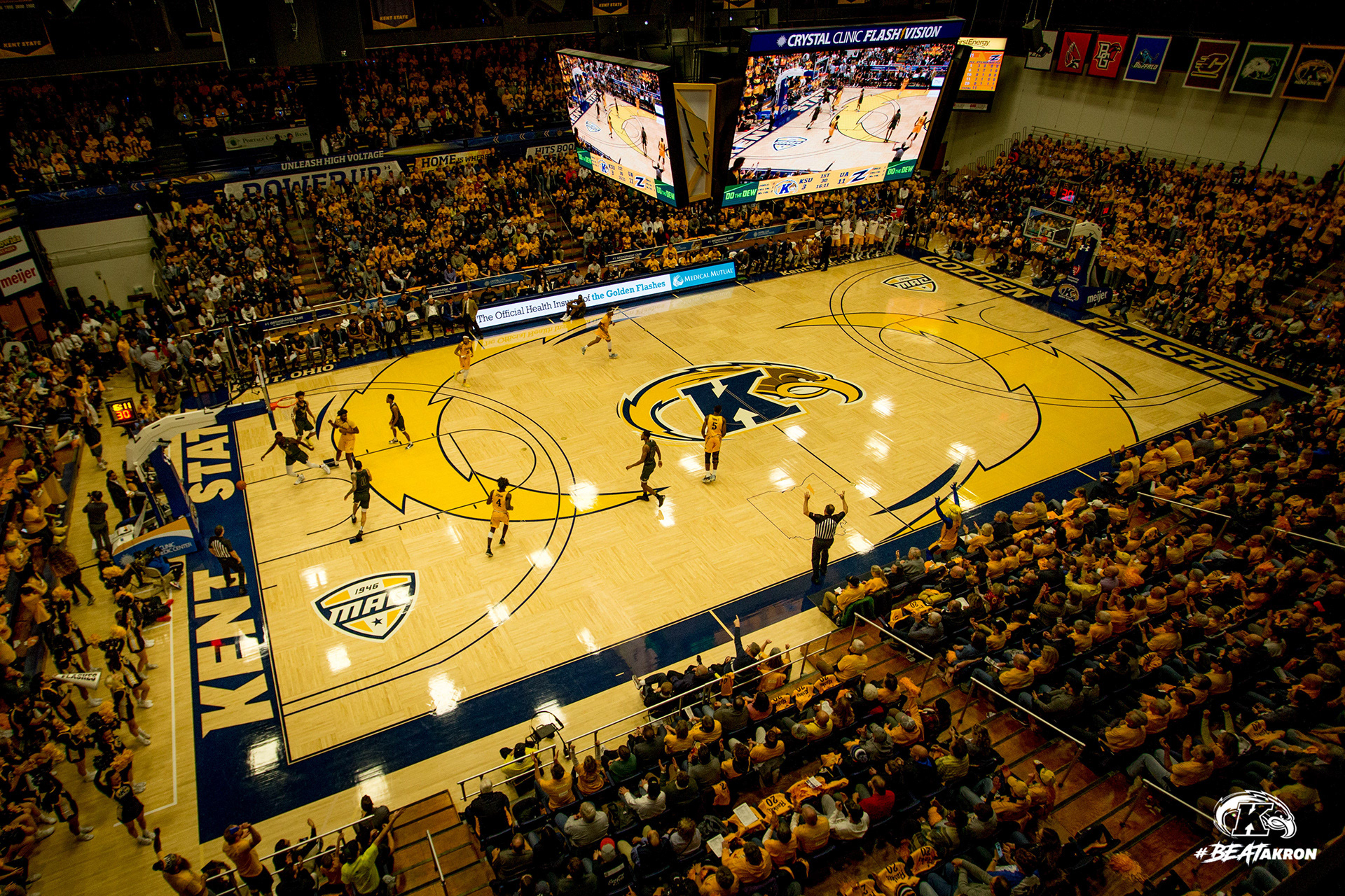 The Sold-Out M.A.C. Center during the first half of the 2020 "Gold Out" Game vs The University of Akron