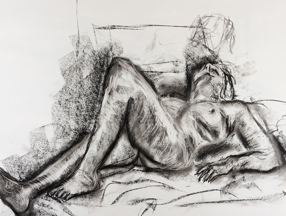 Figure study, Charcoal, 24" X 18", 2025