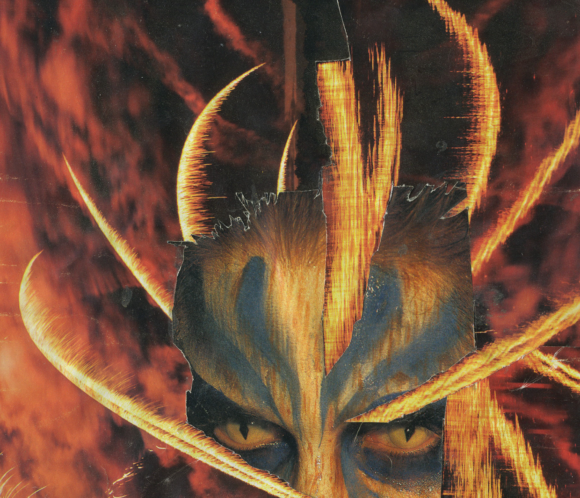 Fire Demon, Collage, 6" X 5", 2020