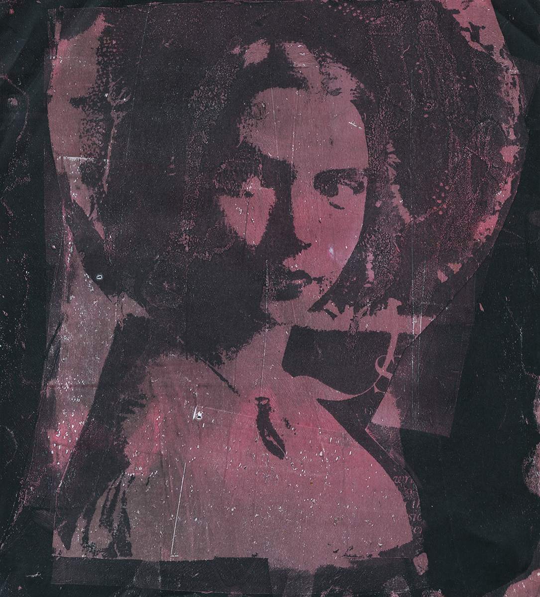 Side Eye, Geli plate print, 8.5" X 11", 2022