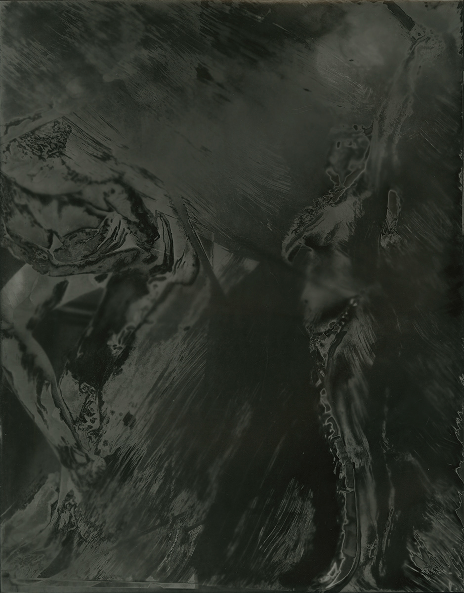 Initiate Katharsis #2, Silver gelatin print, cliche verre, collage, 11" X 14", 2026