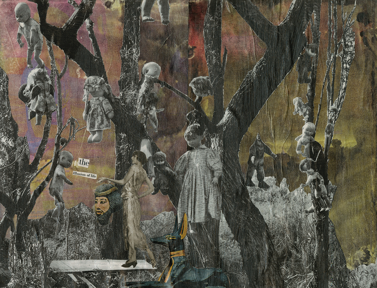 The Illusion of life, Collage, 20" X 16", 2022