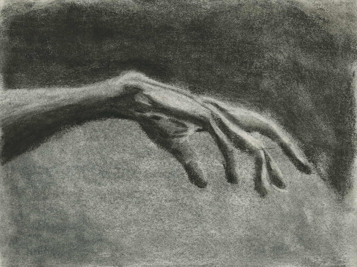 Spindly Hand, Charcoal, 12"X 9", 2021