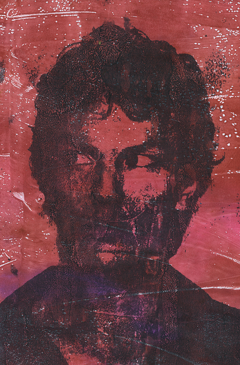 Nightstalker. Geli plate print, 8.5" X 11", 2025