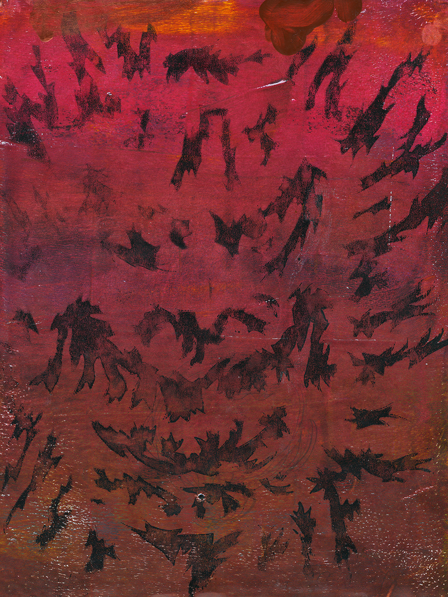 Demon, Geli plate print, 8.5" X 11", 2023