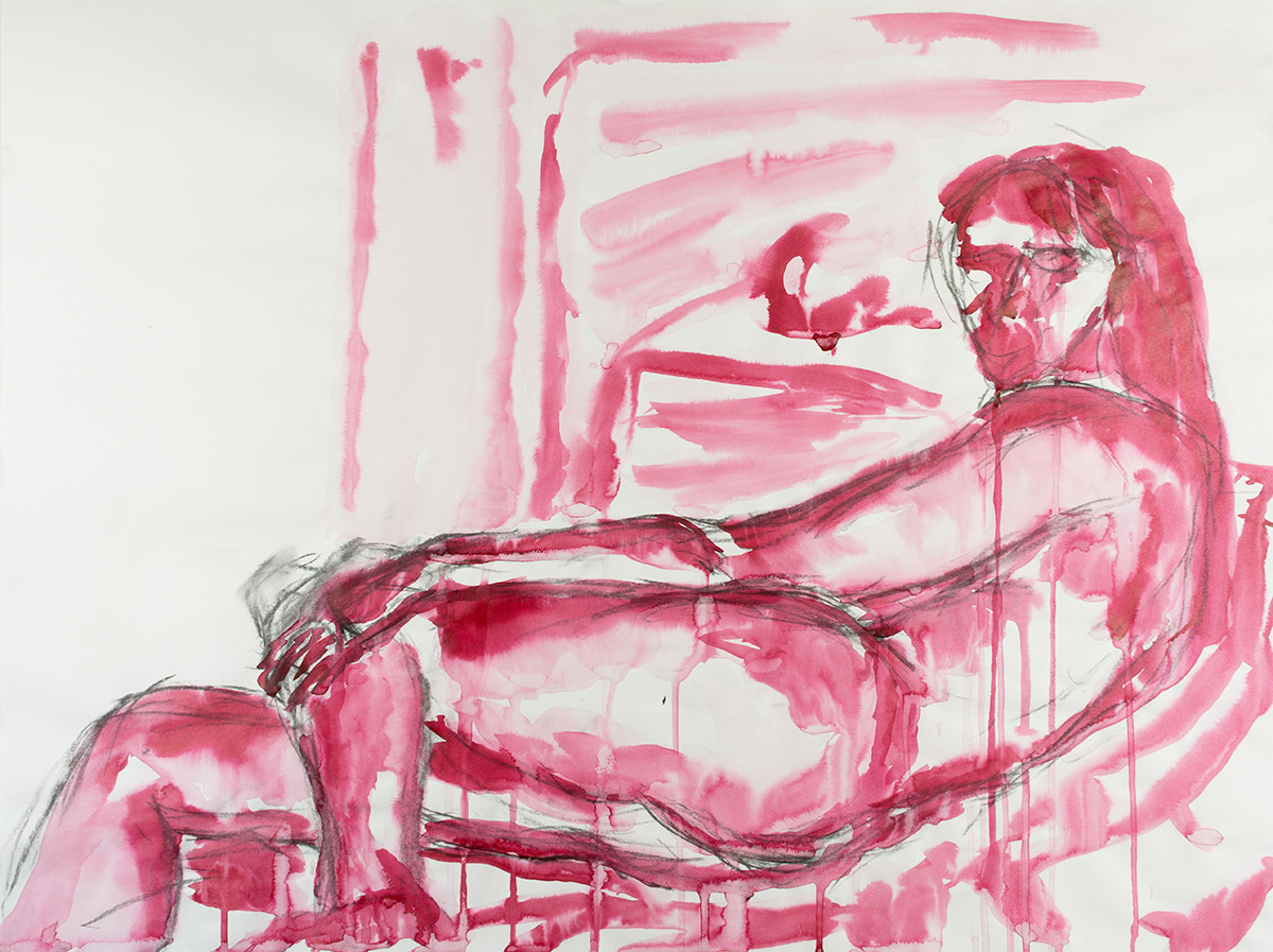 Figure study, Charcoal, ink, 24" X 18",2025