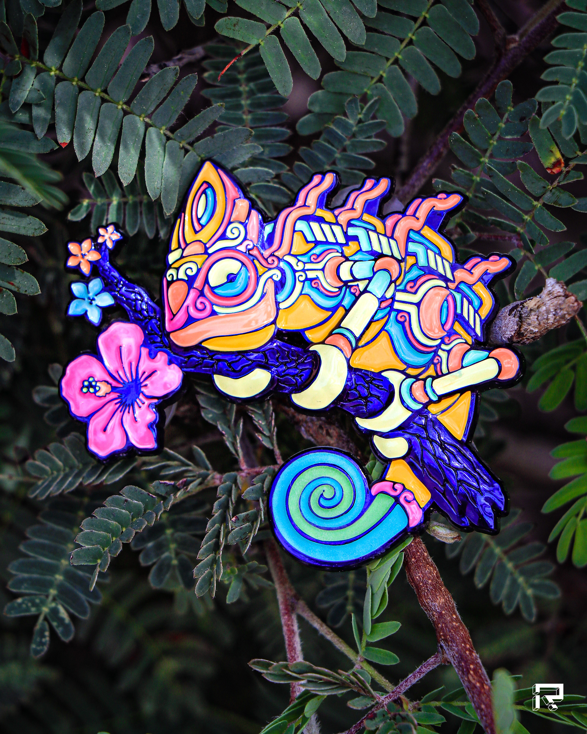 Okeemeleon V2 "Sherbert" variant - Enamel Pin by Rutherford