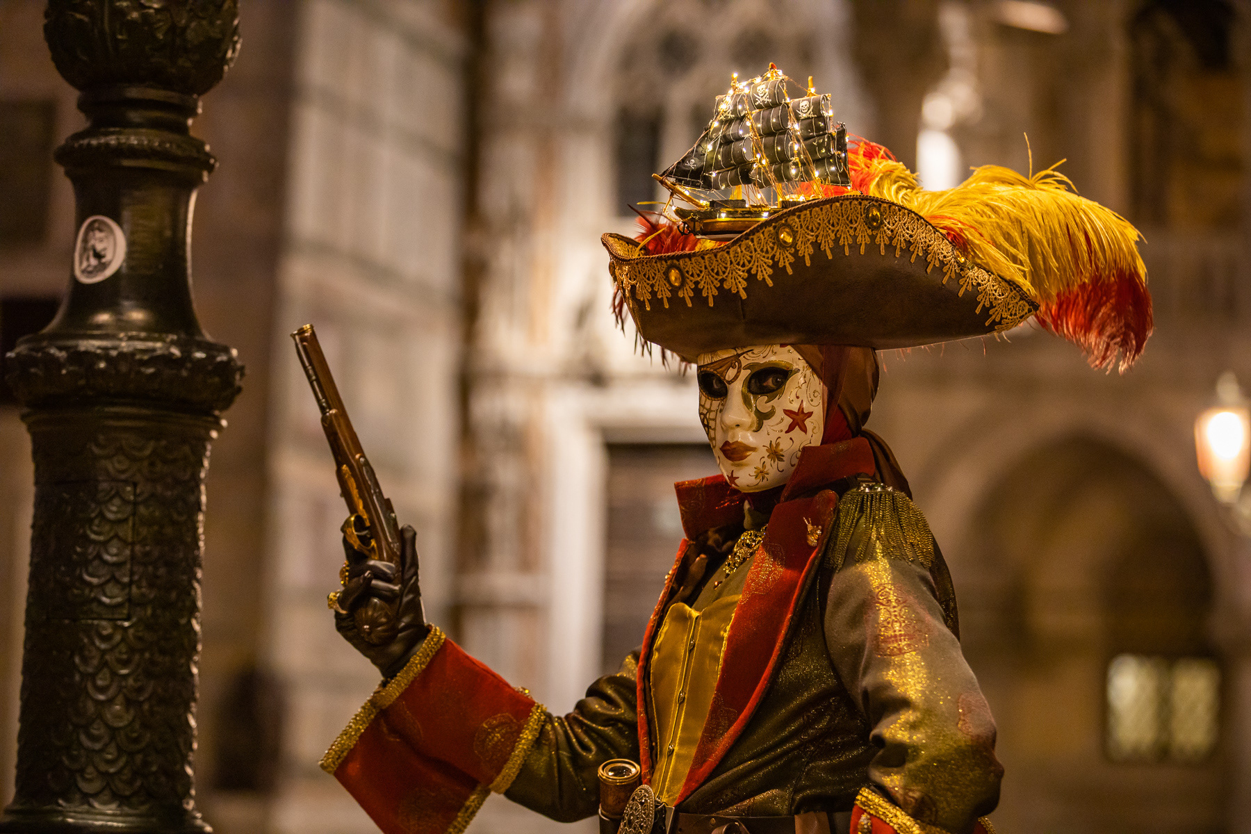 Brigitte Lirc wearing Venice Carnival costume