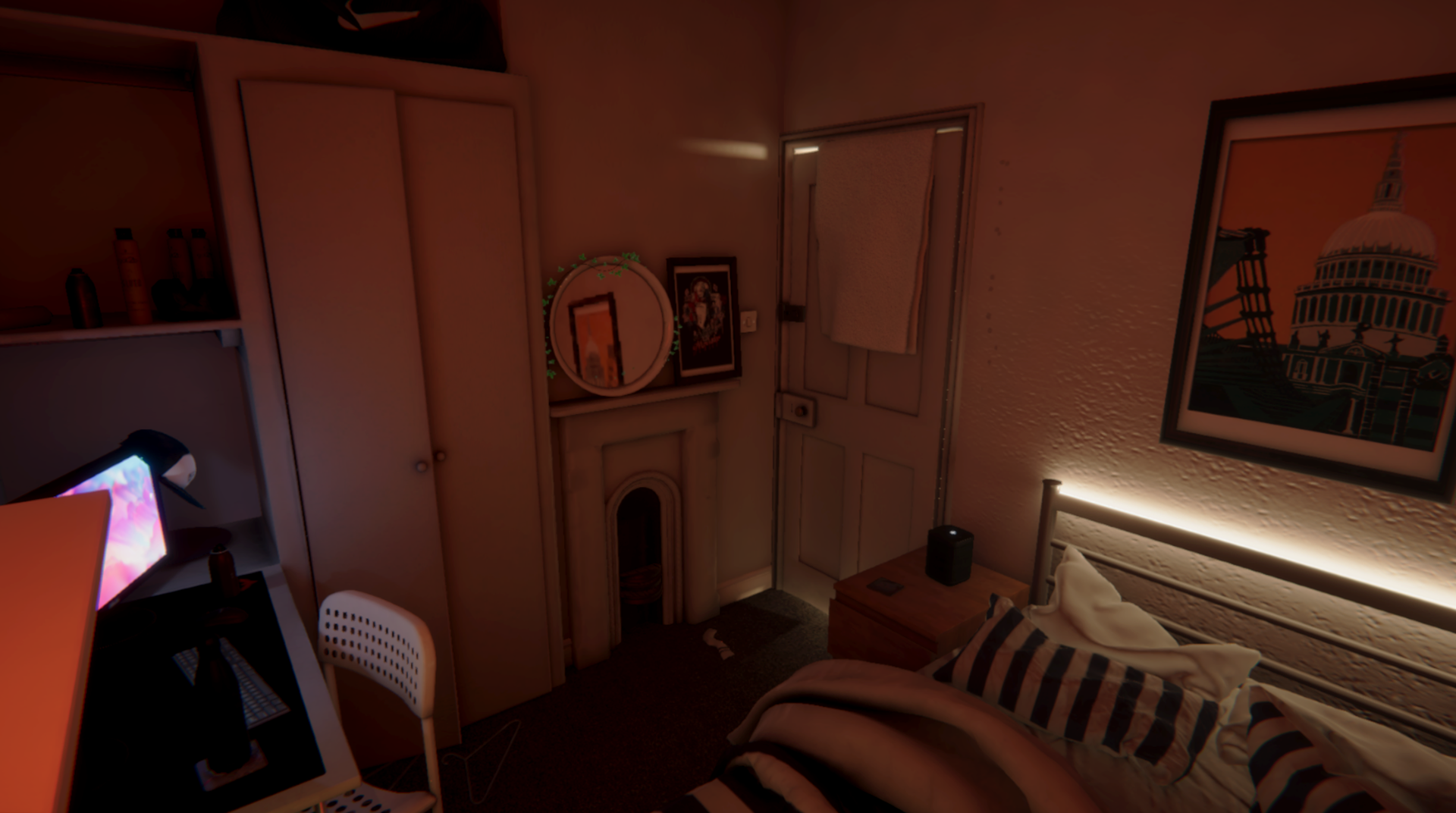 Bedroom Unity Render View 1 - Night
