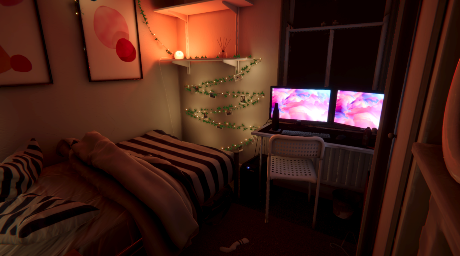 Bedroom Unity Render View 3 - Night