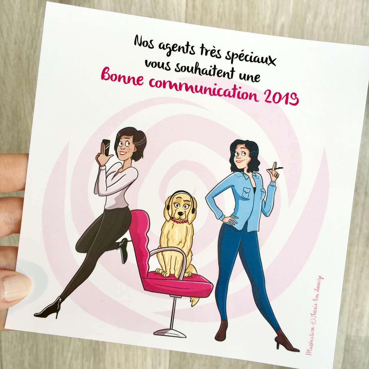 Agent de com - illustration pour leur carte de voeu
