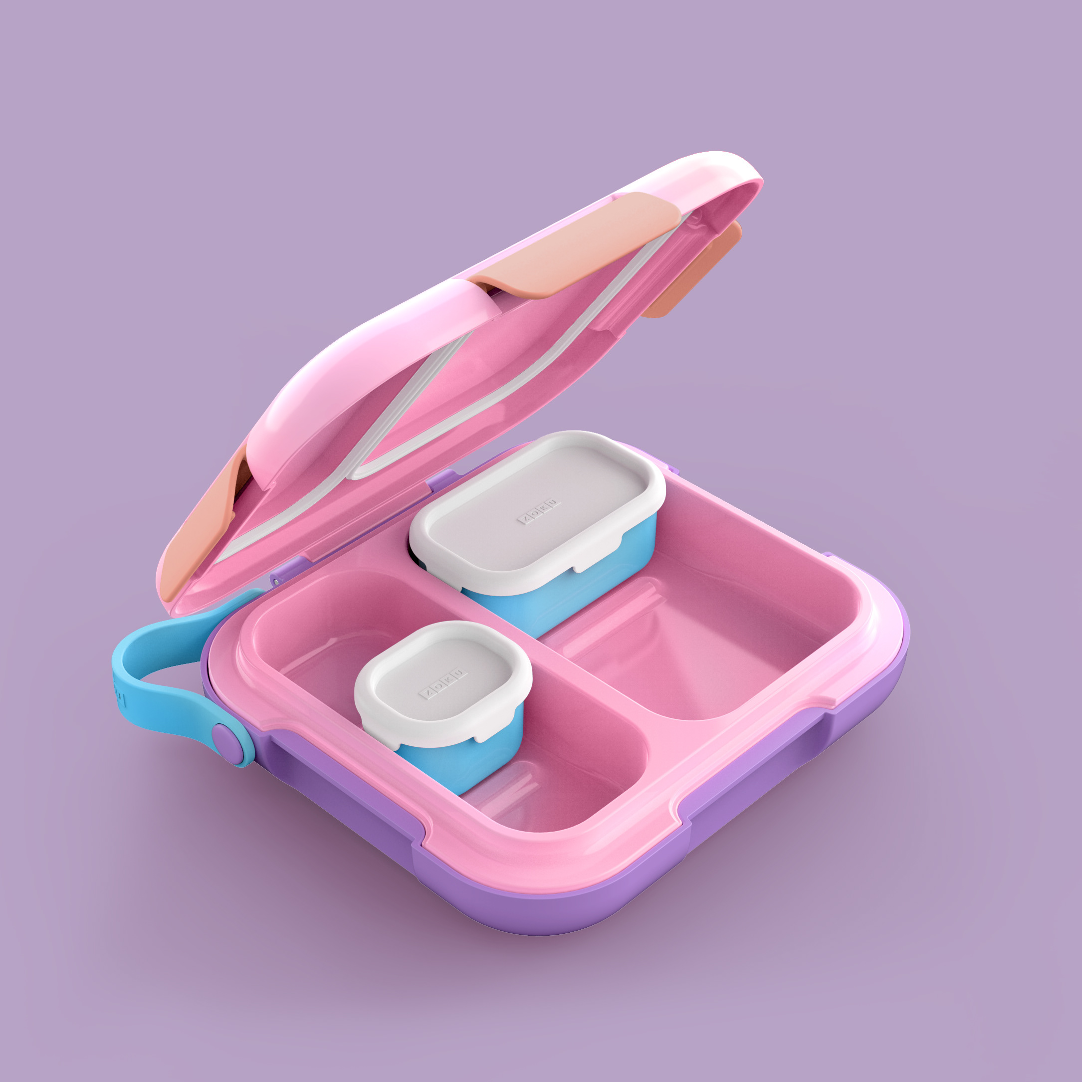 Zoku Neat Bento Lunch Box, Pink