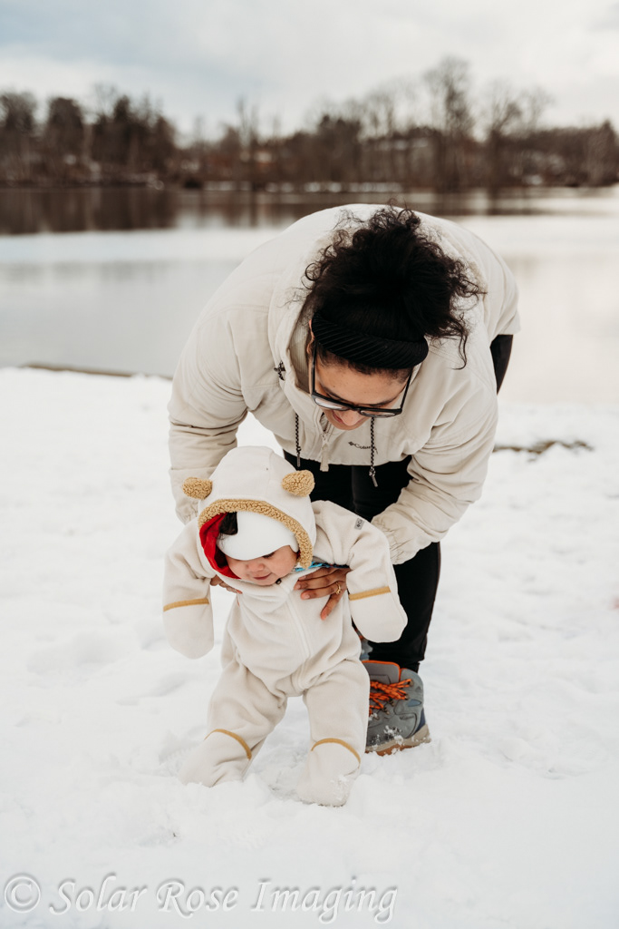 Baby's first winter, snow photos