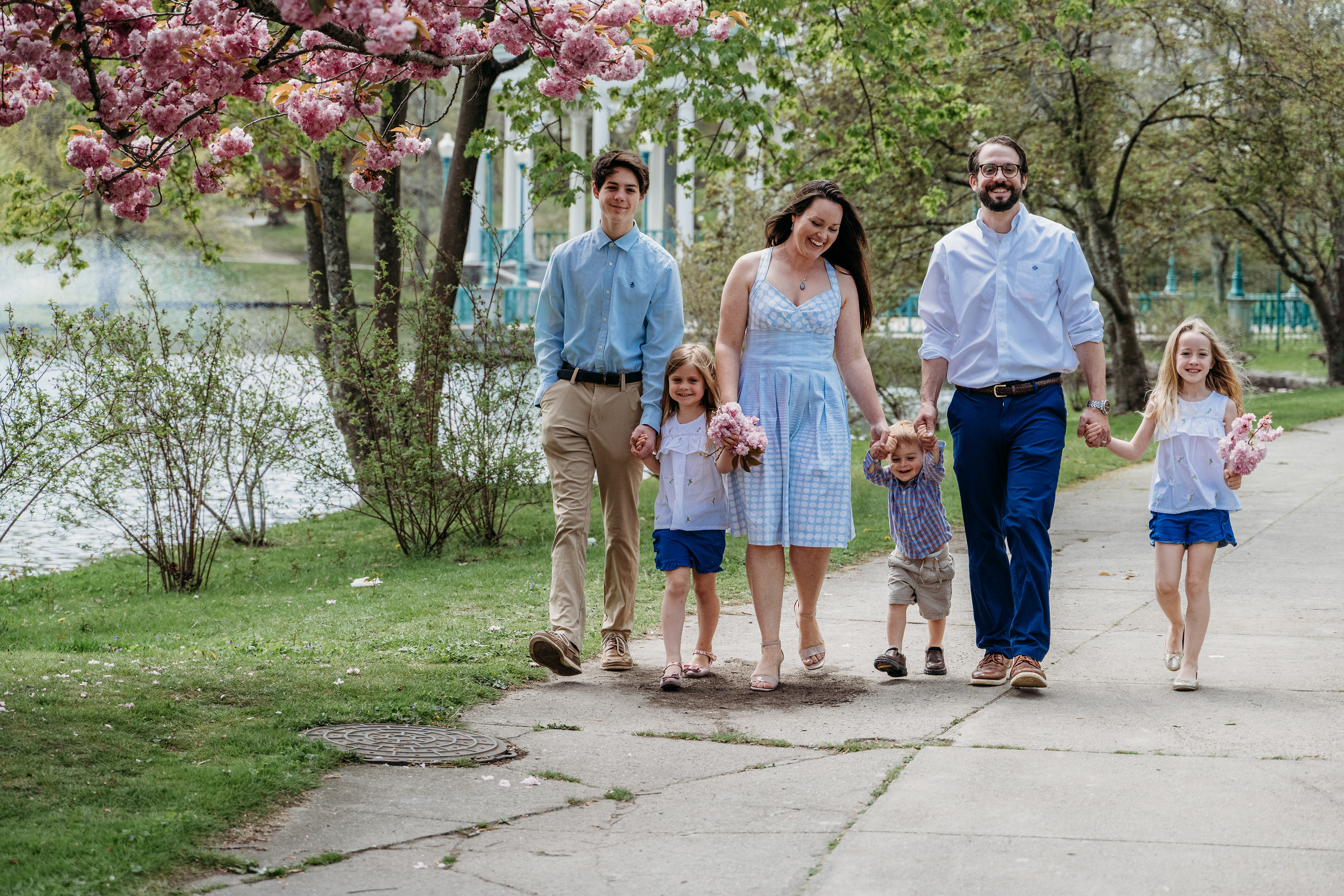 Family walking, Providence RI