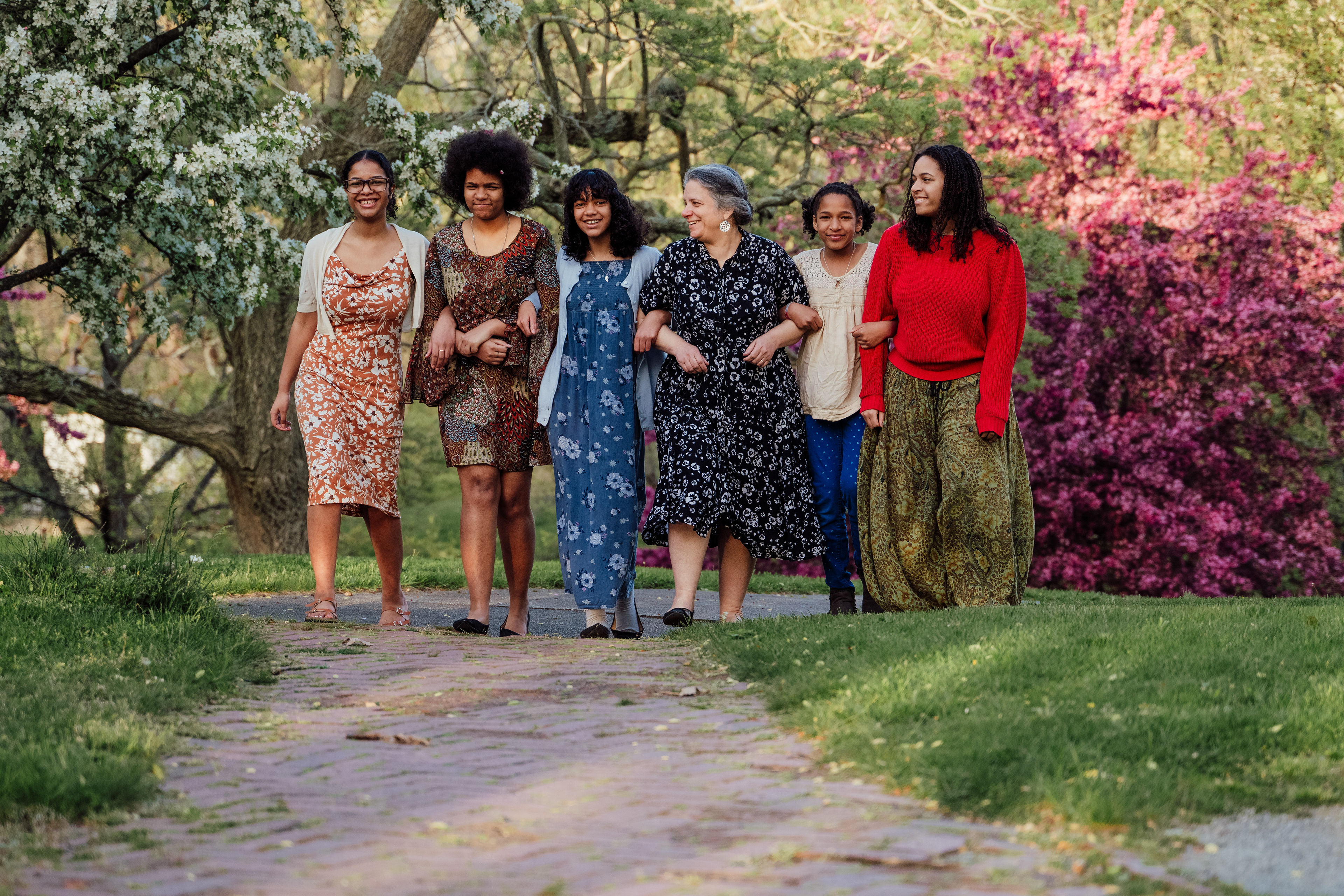 Spring photo, mom and kids, Providence, RI