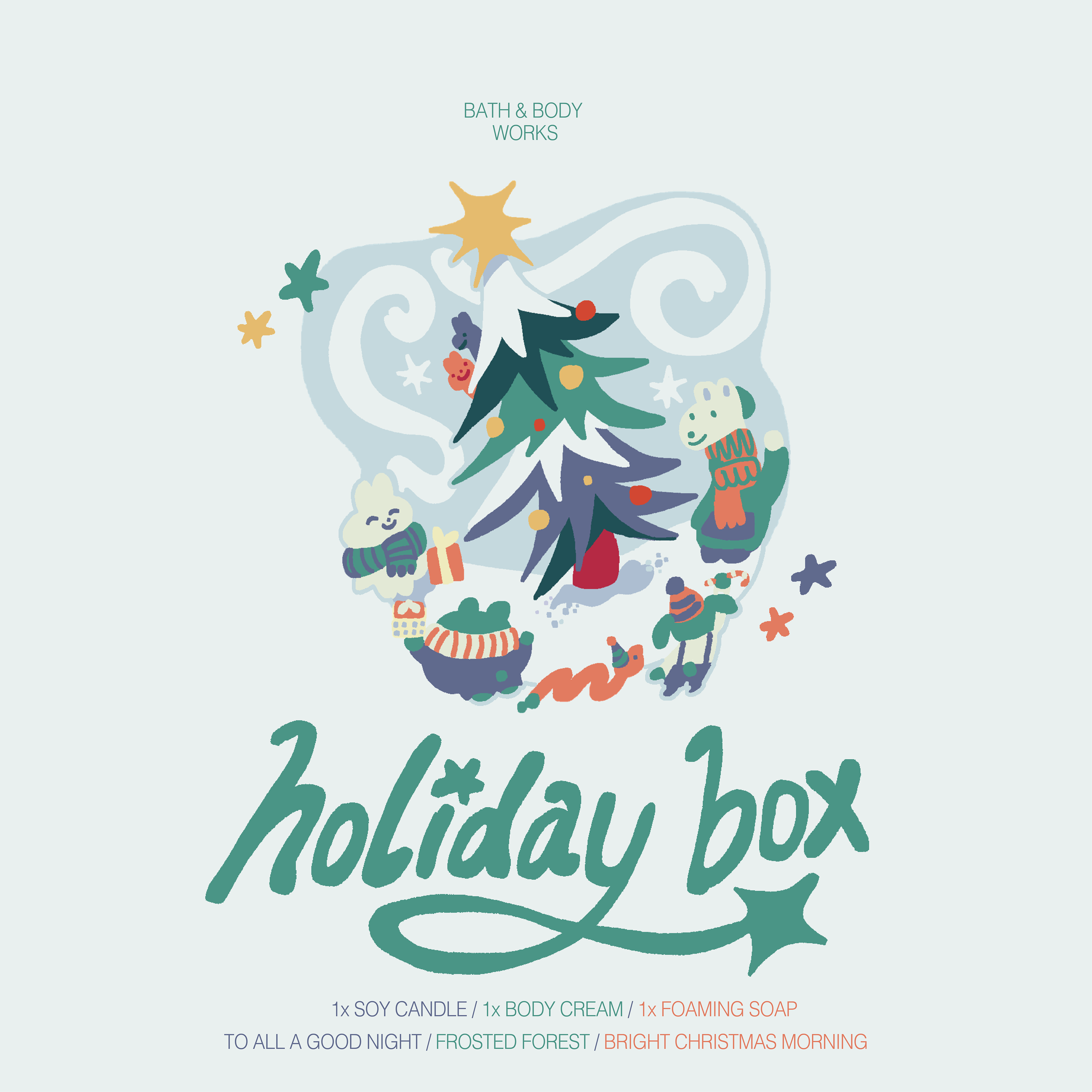 "Holiday Box" Hypothetical Packaging Label. 2025.