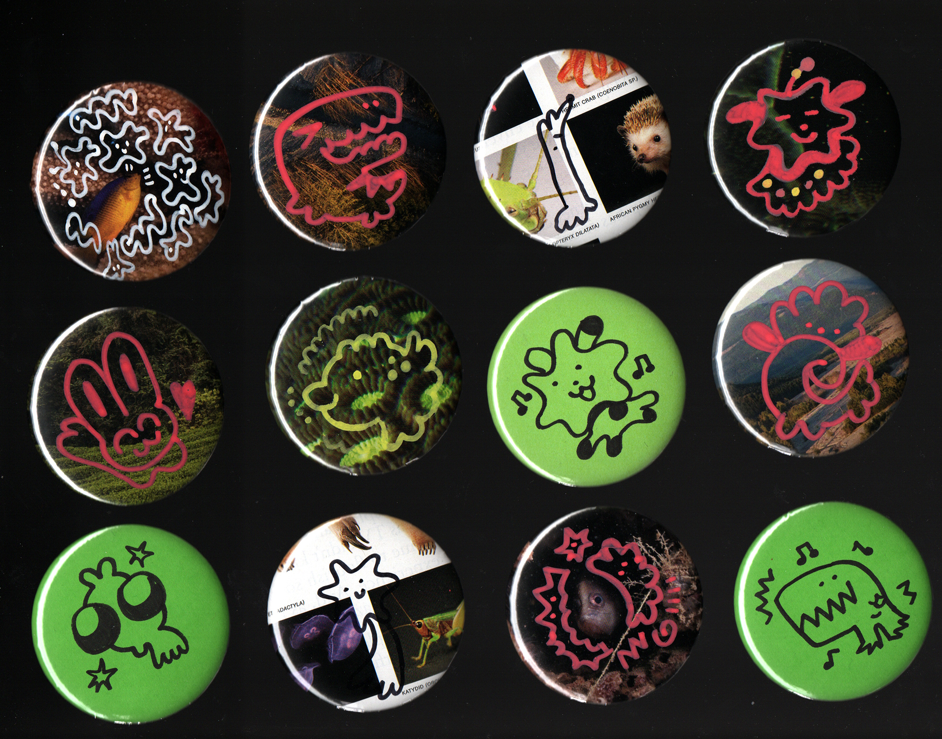 "Buttons: 2nd Edition". 2025. 1 of 1 drawn and collaged buttons.