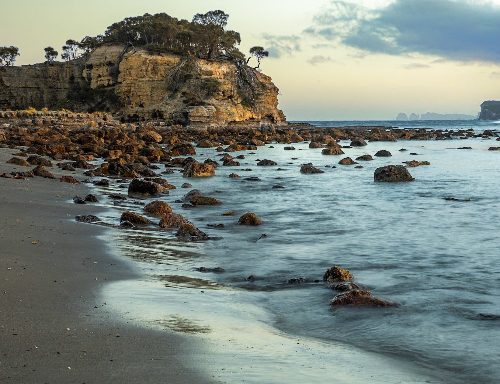 32 Clyde Island with The Lanterns at Cape Hauy in the background - Tasman Peninsula - Tasmania - Australia