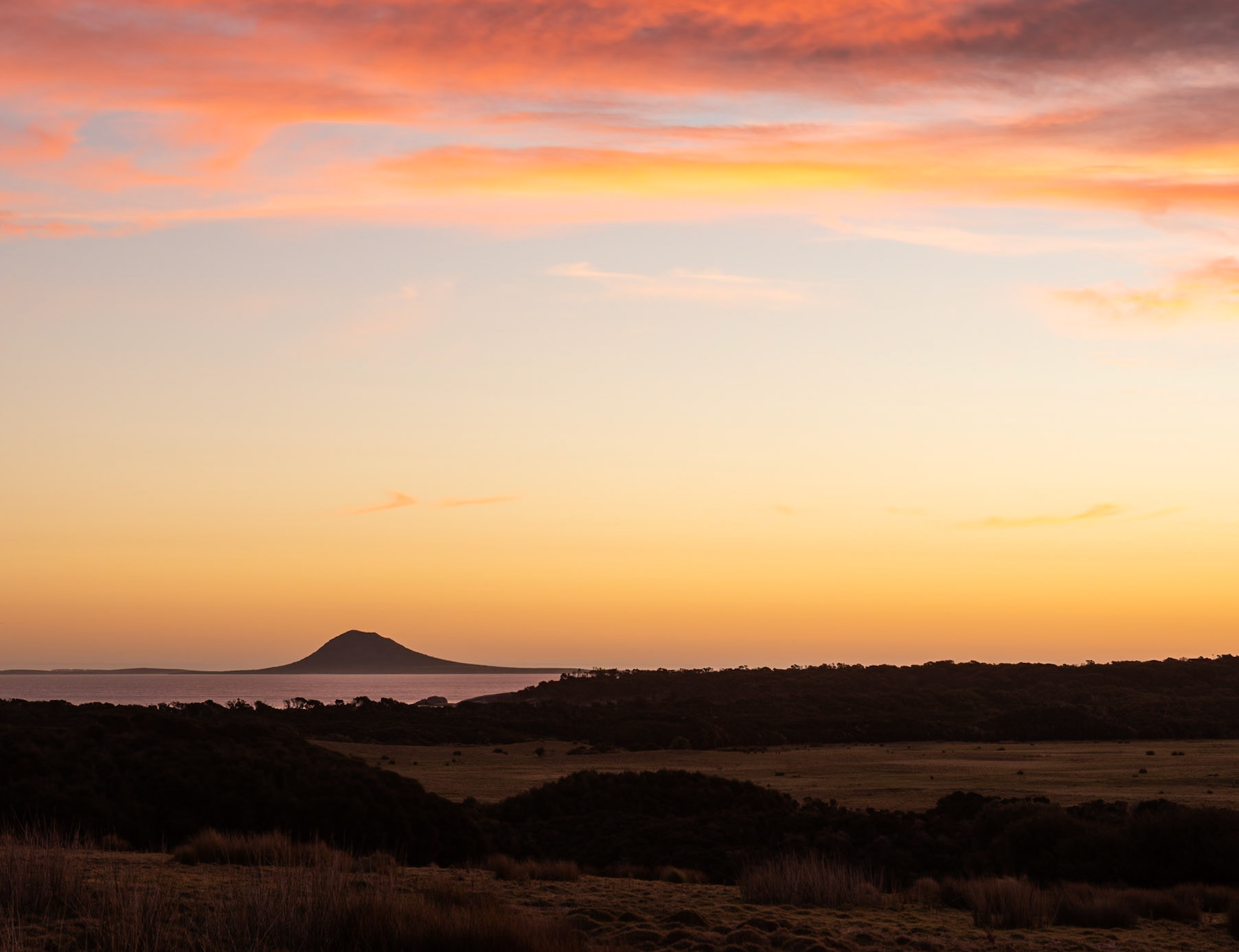 13 Sunset over Hummocky-Mt Chappell Island - Flinders Island - Tasmania - Australia
