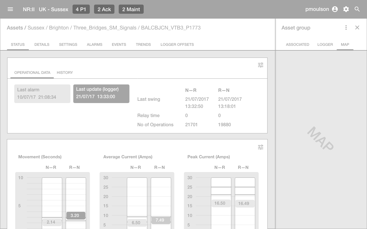 Contextual map integration wireframe design