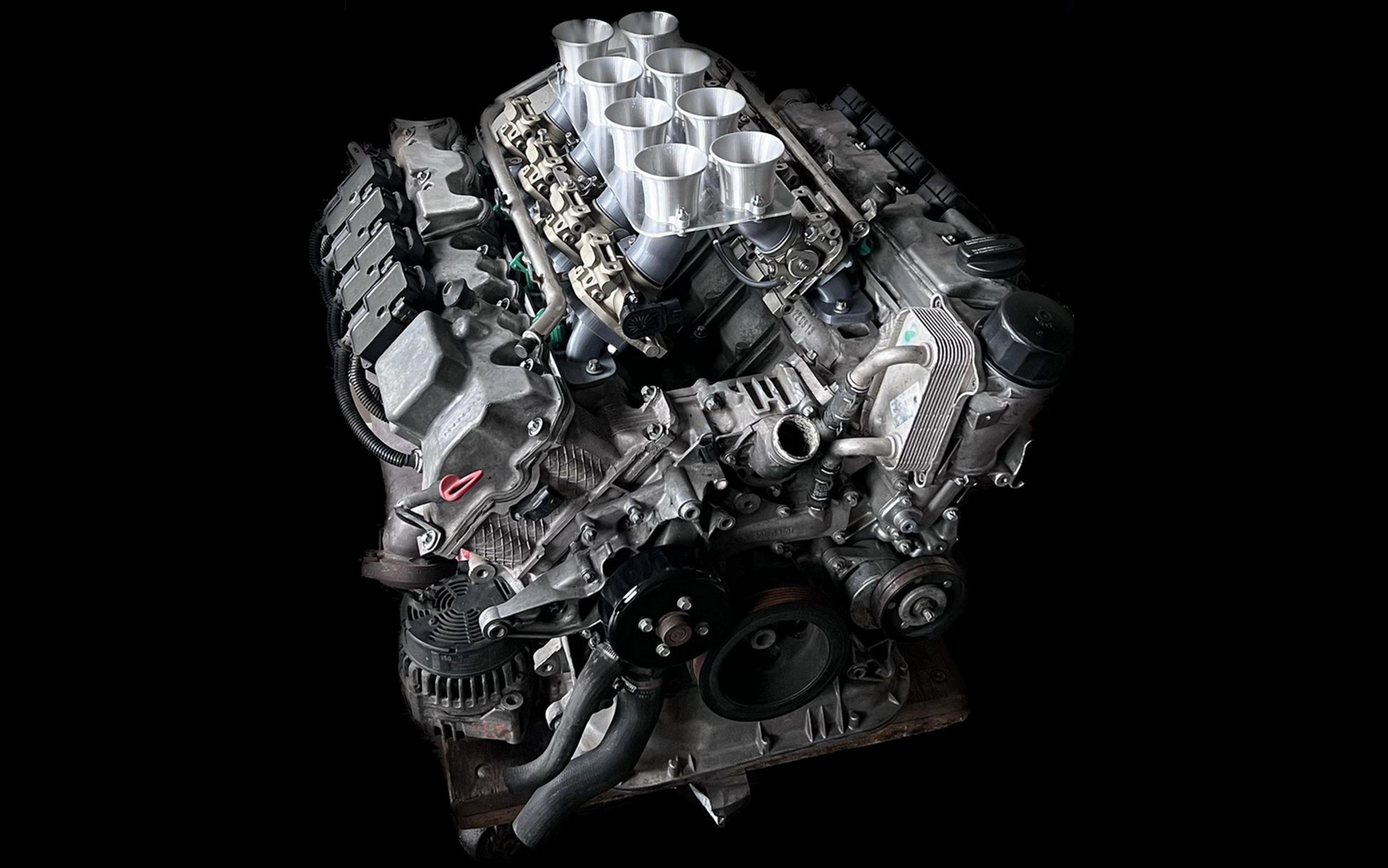 Full M113 engine with ITB mockup, via Alumotive