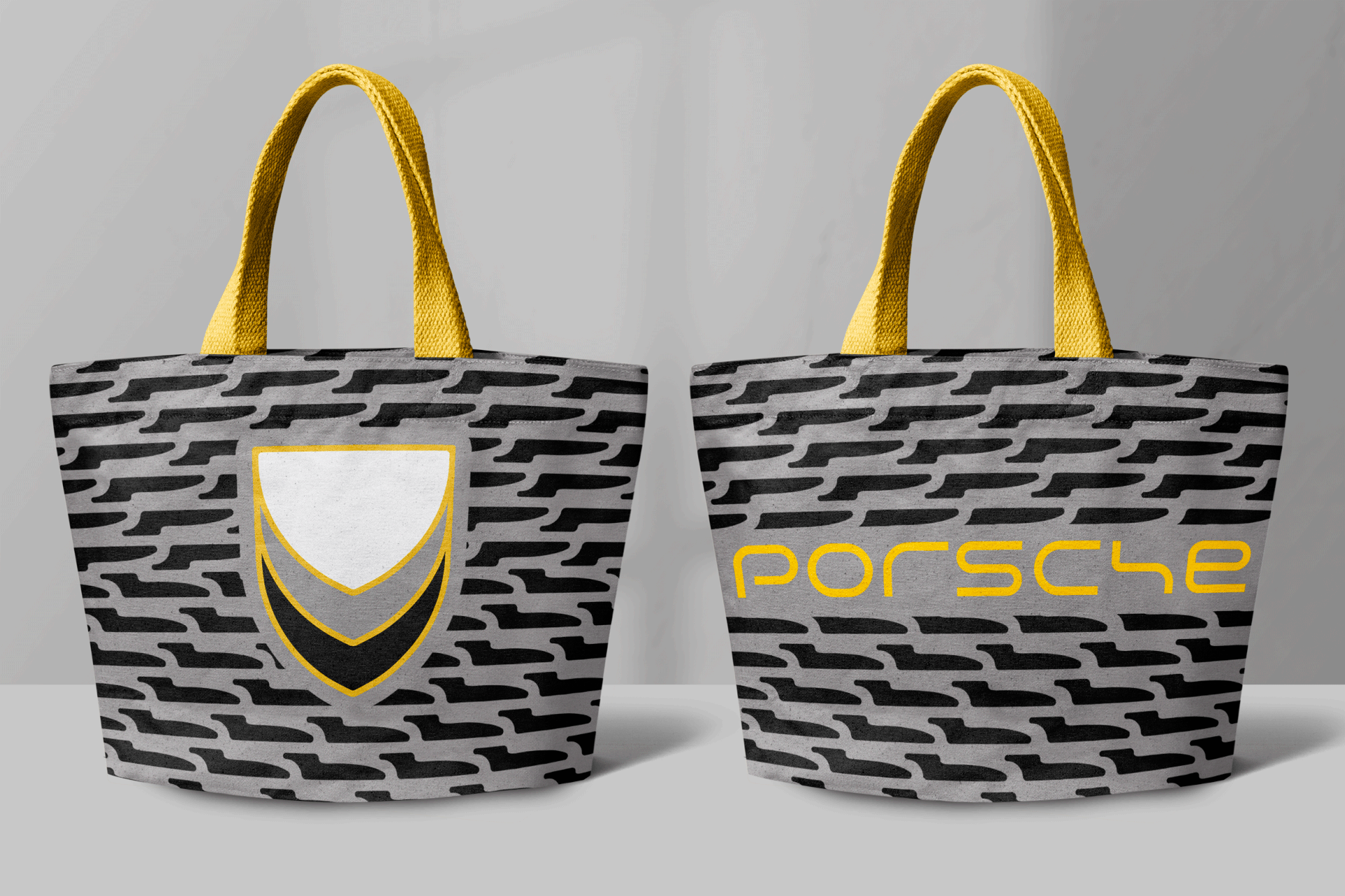 Reusable tote bage with a 922 911 rear quarter panel inspired graphic