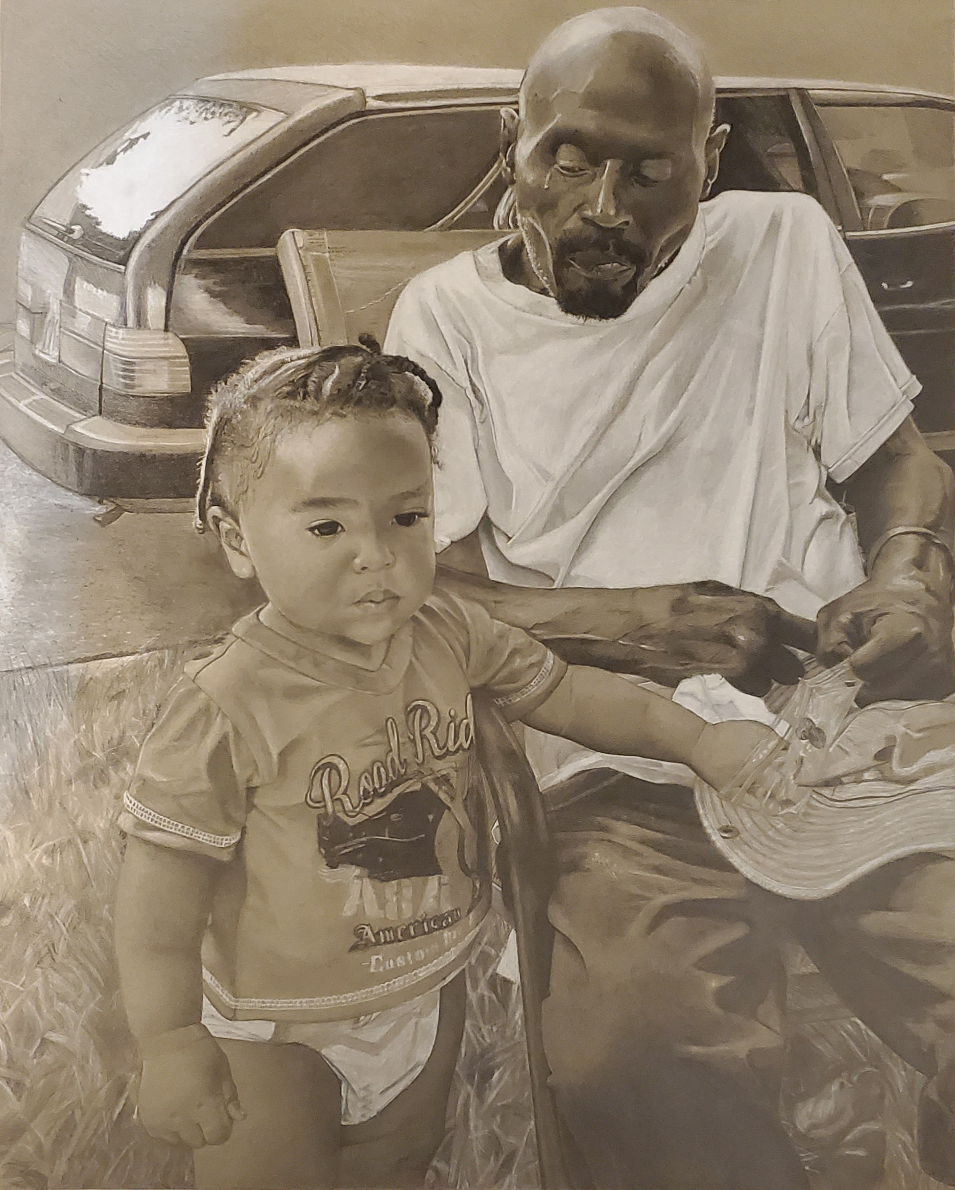 Commissioned: Graphite, Charcoal, Gray tone Paper (18x24in)