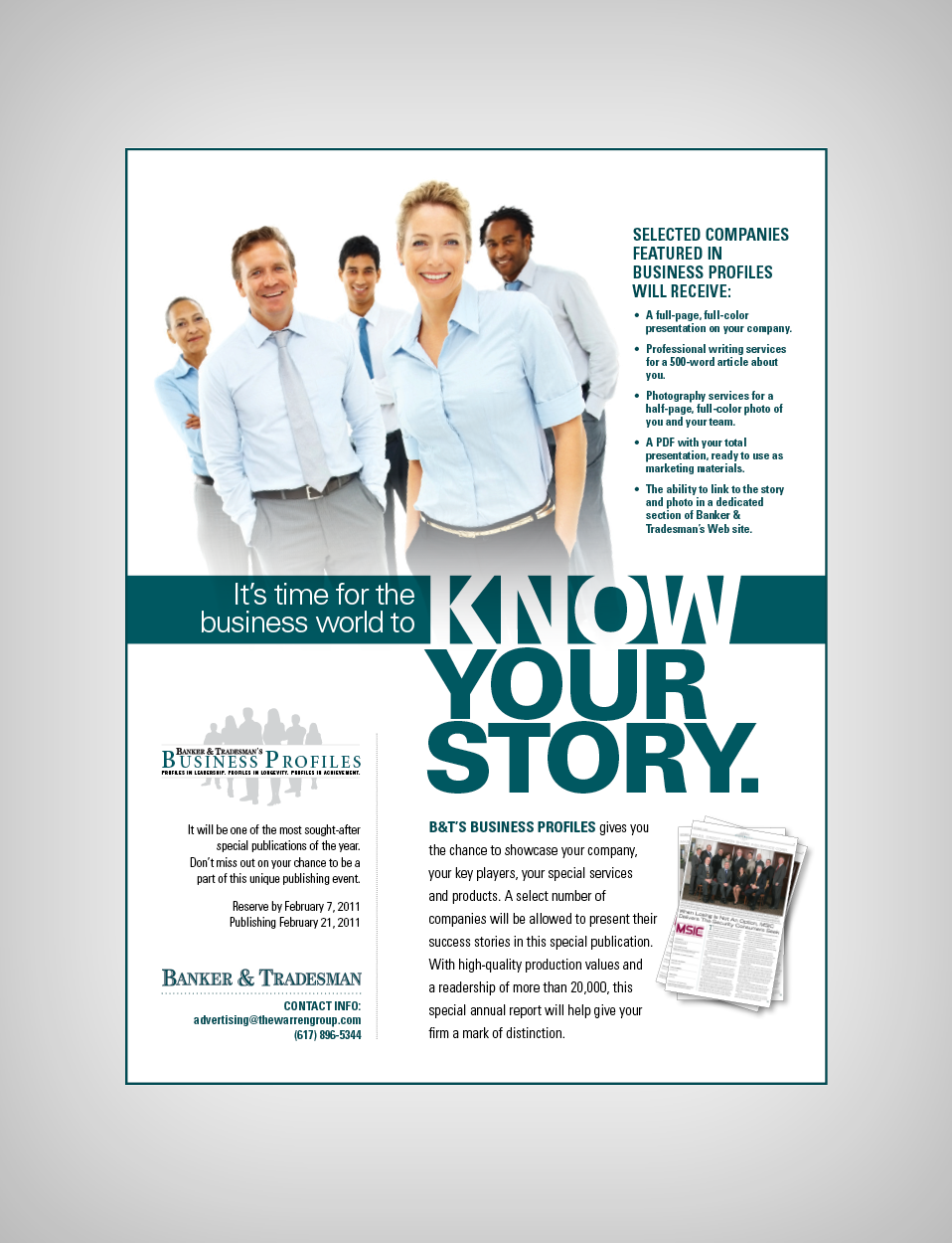 Banker & Tradesman, Business Profiles Advertisement