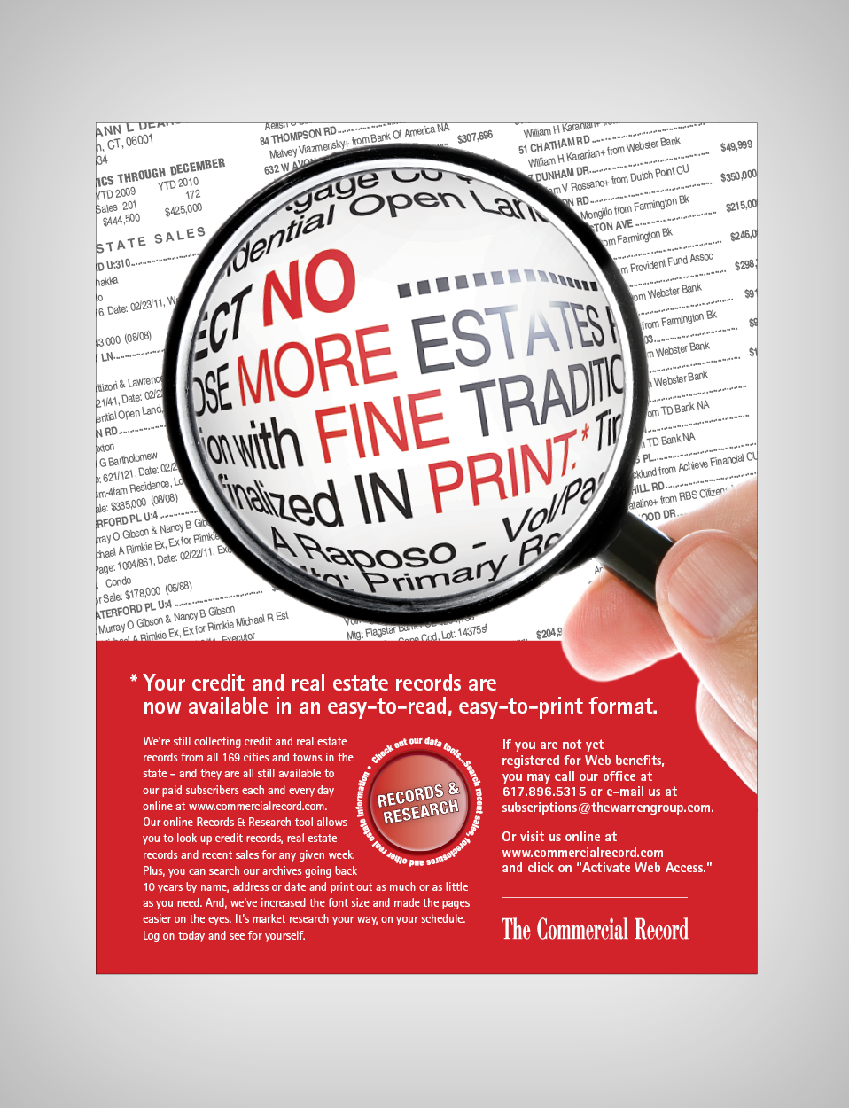 Commercial Record, No More Fine Print