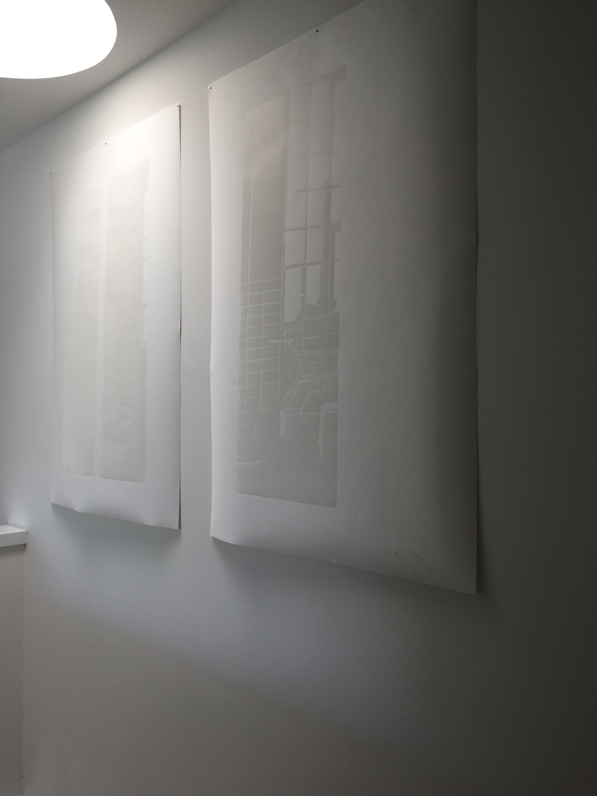 Weiß auf Weiß / Holzschnitt / Druckfarbe auf Papier / 2019