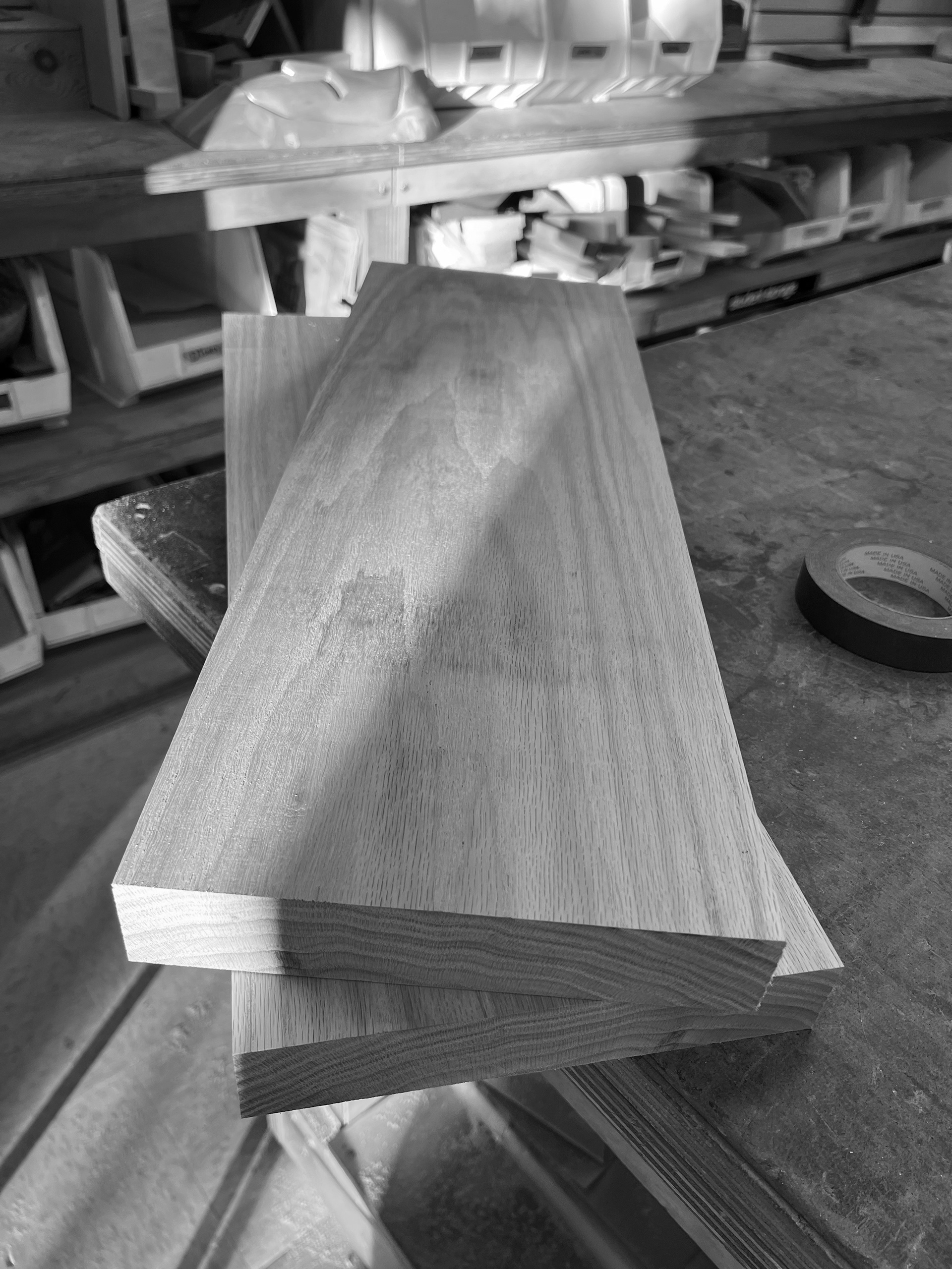 I started with a gorgeous piece of red oak, which I cut to size.
