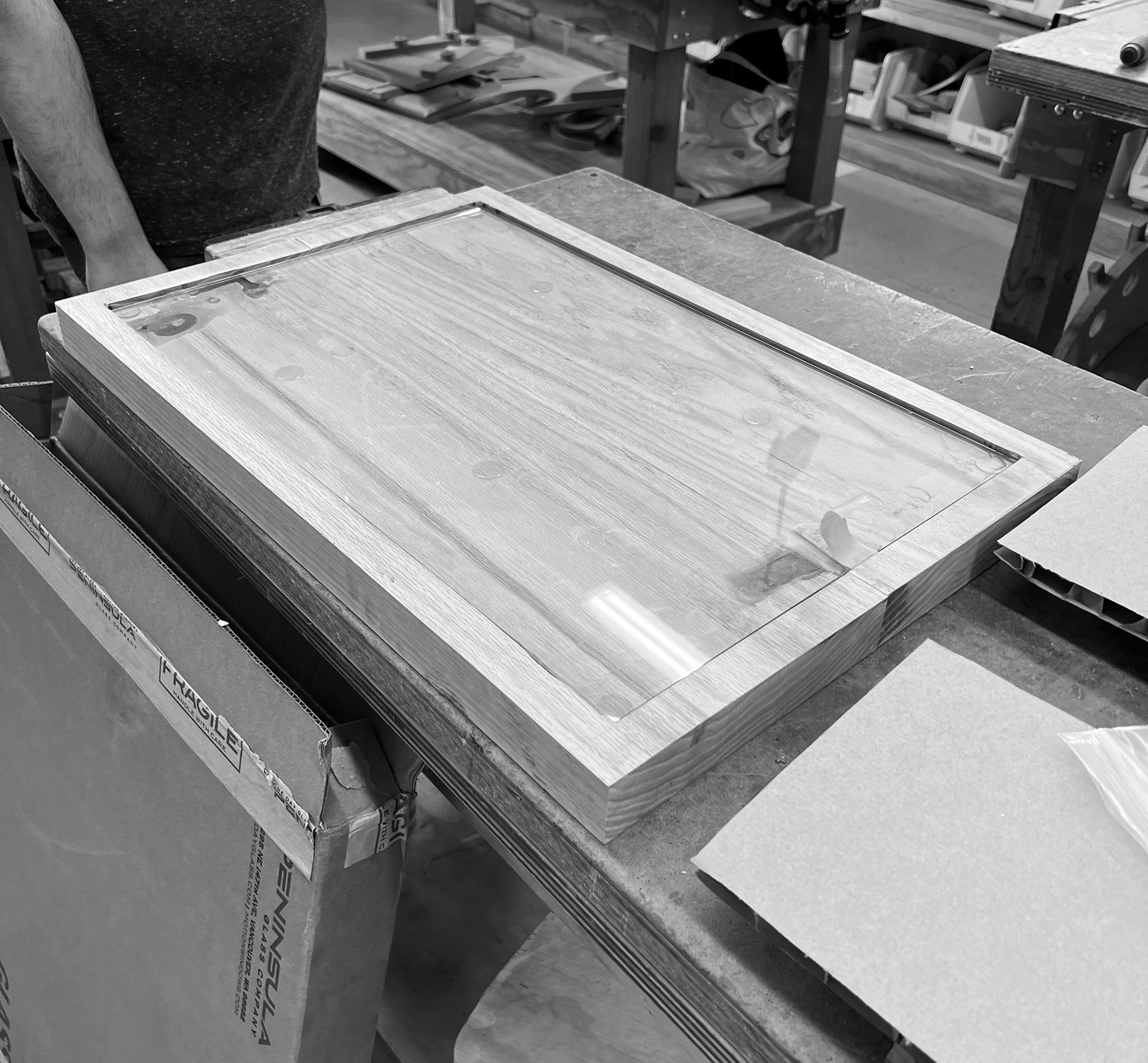 And... the moment of truth! The sheet of glass I had purchased fit perfectly into the inset, and it already looked amazing.