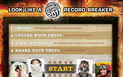 Guinness World Records 2011 web app design