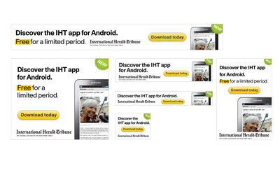 Design and build banner ads for International Herald Tribune