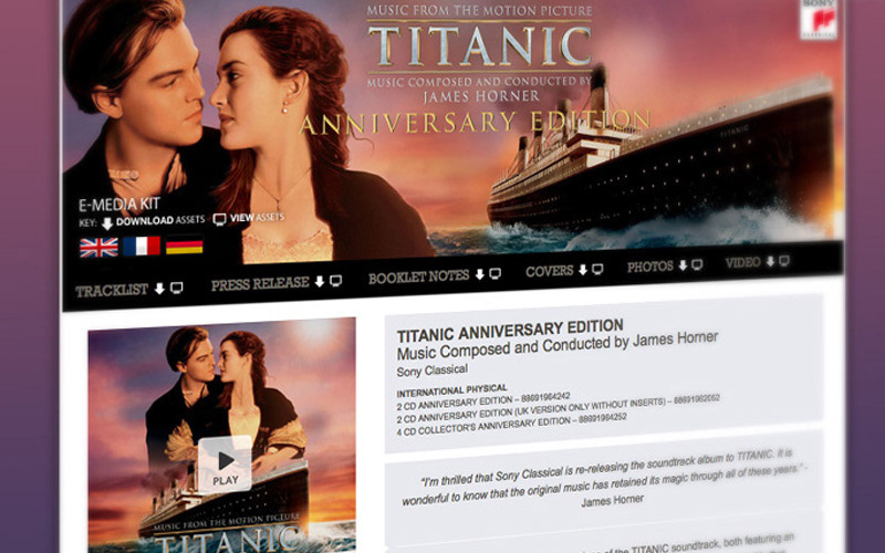 Sony Records microsite