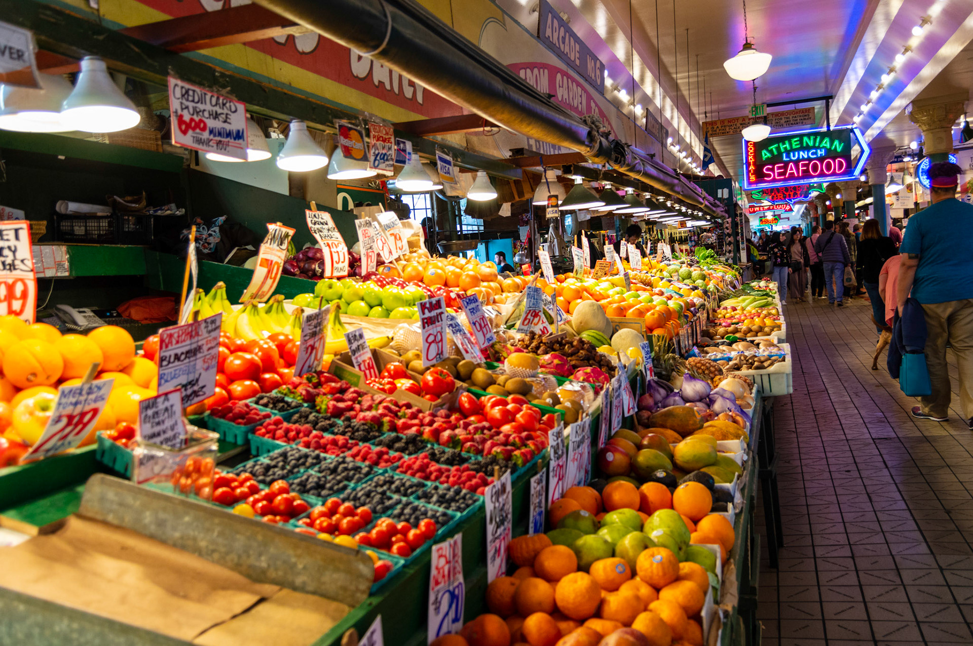 Fresh and in season fruits are a staple at the Pike Place Market