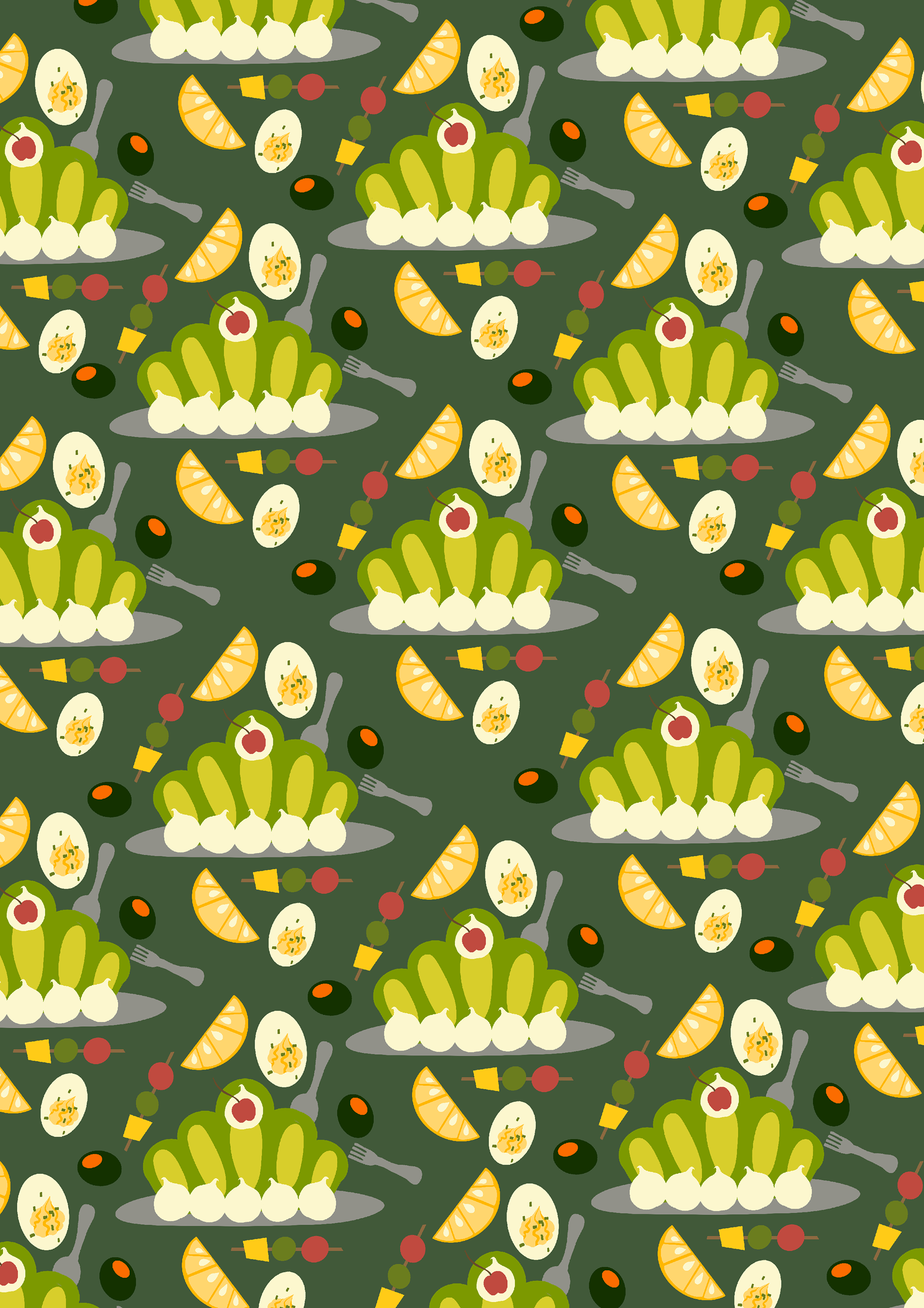 70s Dinner party print Version 3