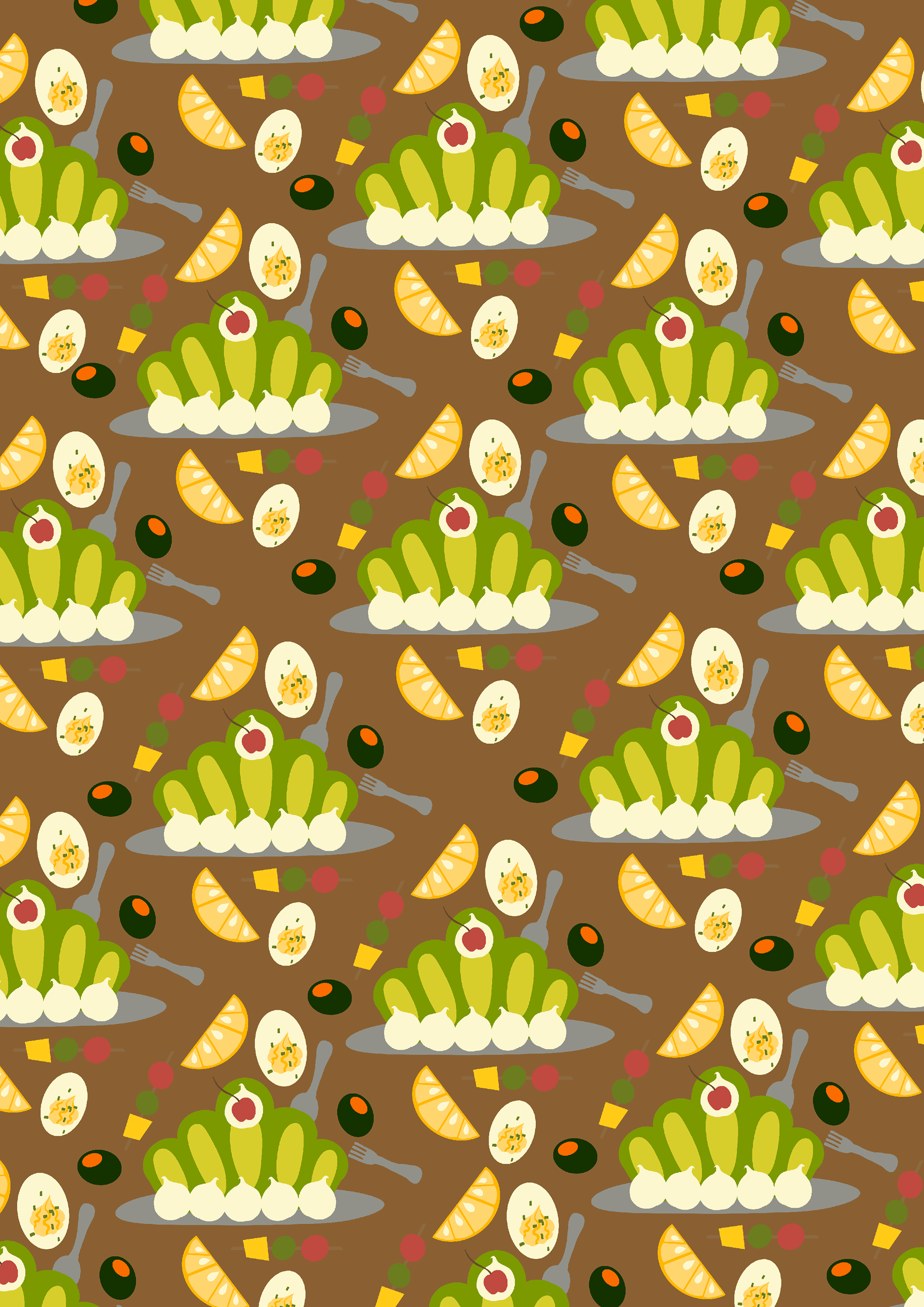 70s Dinner party print Version 2