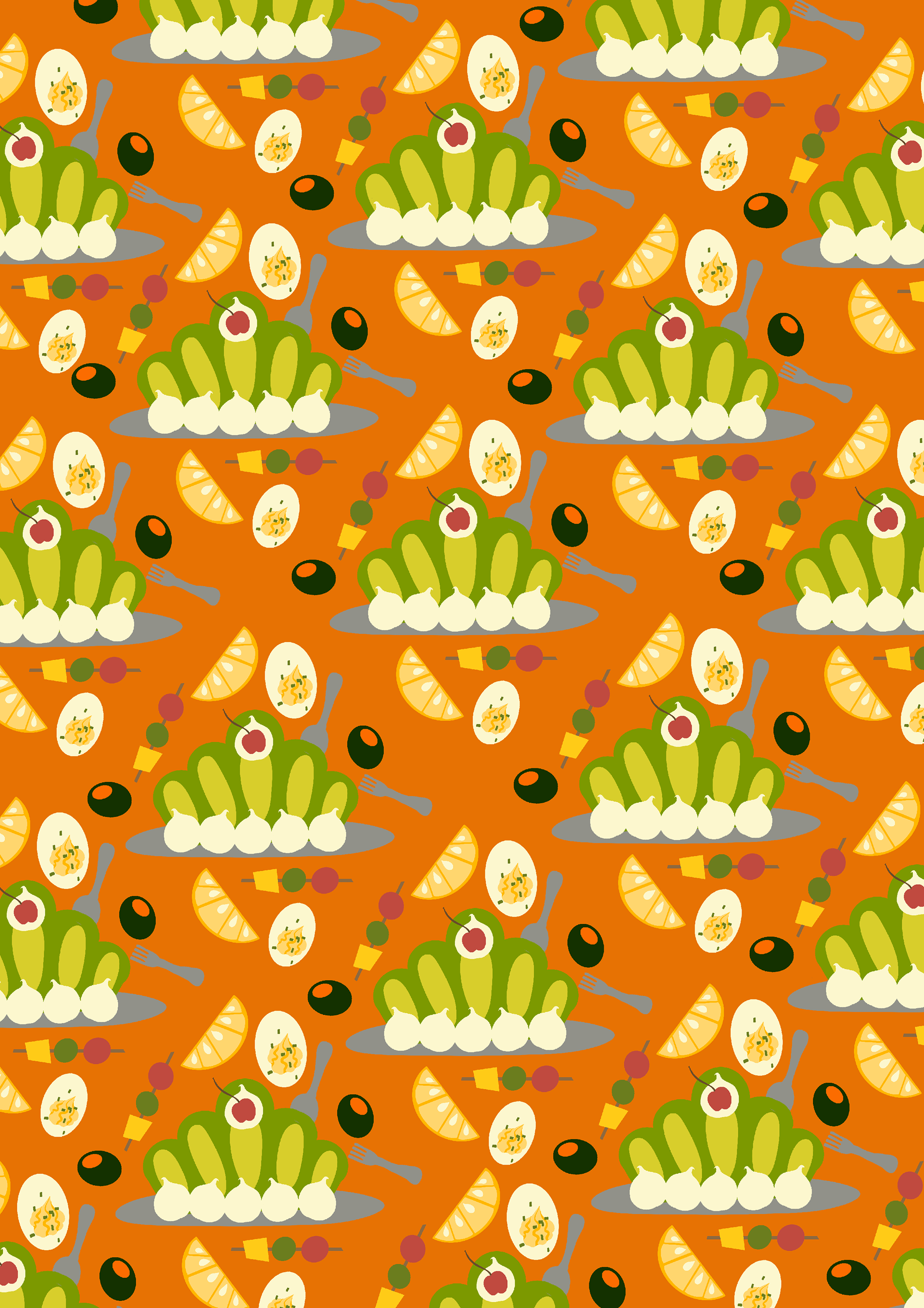 70s Dinner party print Version 4