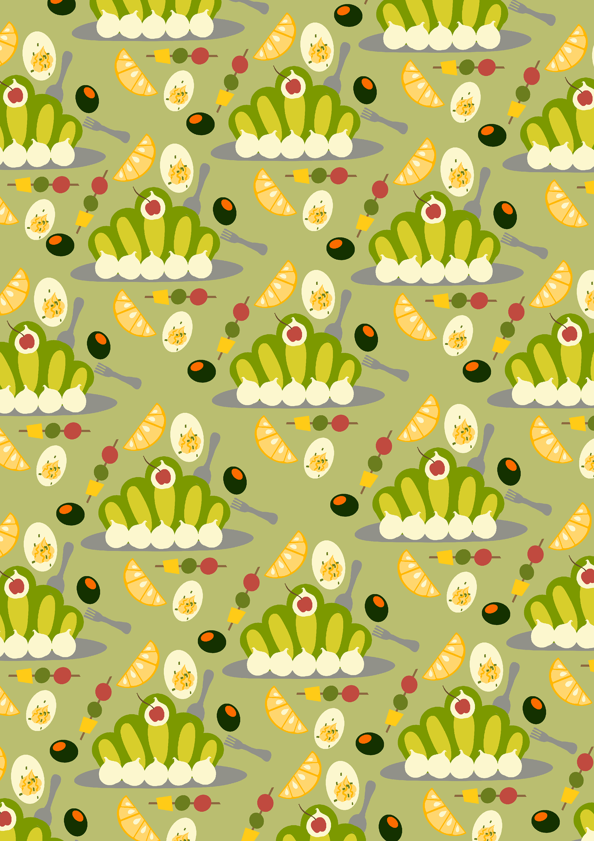 70s Dinner party print Version 1