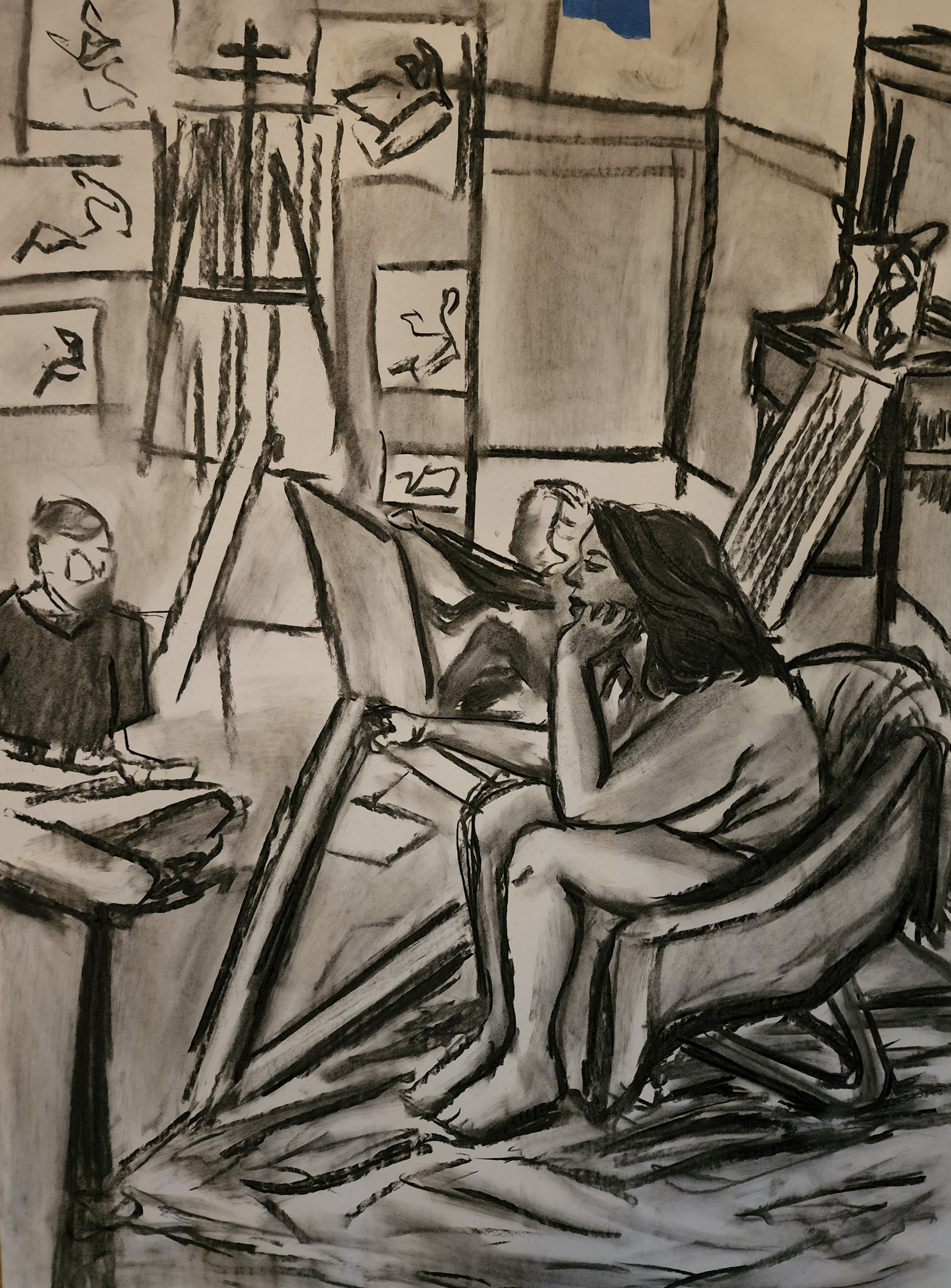 Figure Study, Charcoal, 18"x24", 2022