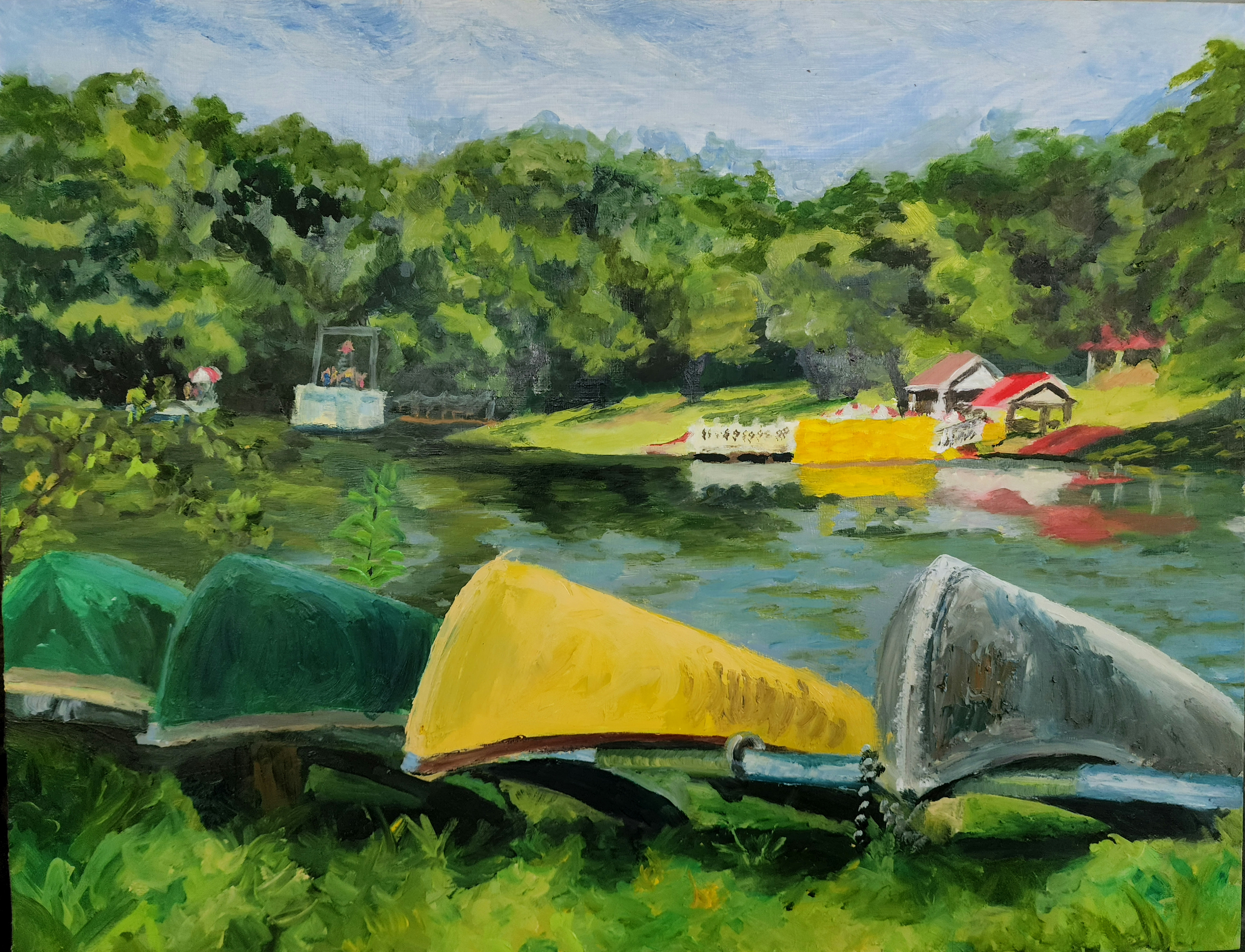 Summer at Conewago Lake, 18"x24", Oil on Panel, July 2022